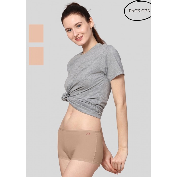 Buy AshleyandAlvis Anti Bacterial, Bamboo MicroModal, Premium Panty, Women  BOY SHORTS brief, No Itching, 2X Moisture Wicking Daily use Underwear,  Odour Free, (Color-NUDE-NUDE-NUDE) (PACK OF 3) for Women Online in India