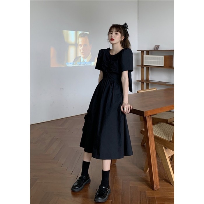 Black Dress - Short Sleeve Dress - Midi Dress - Lulus