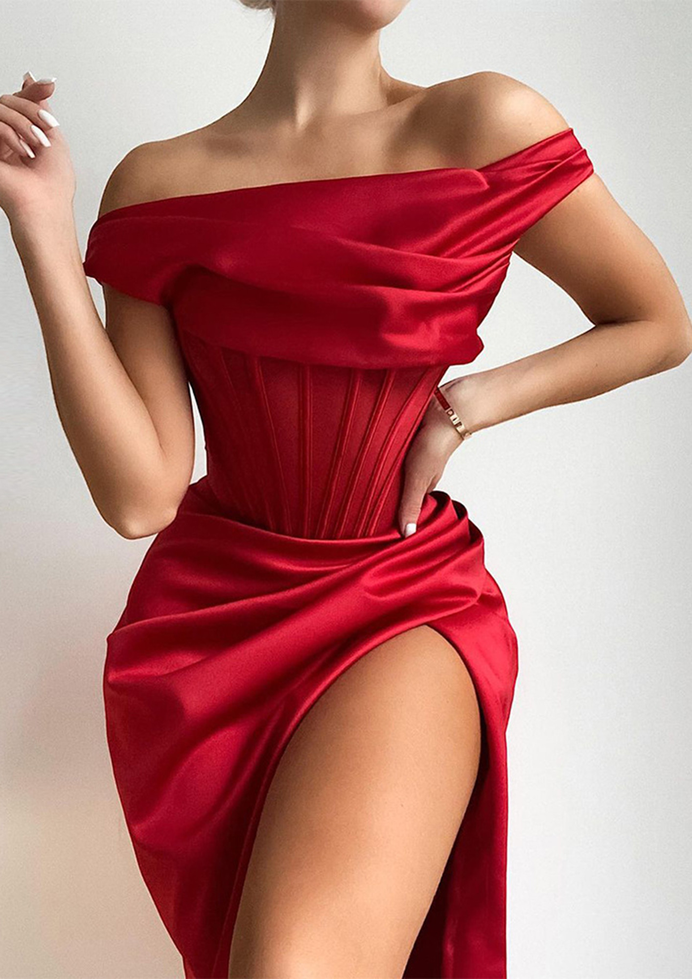 CRYSTAL Corset Gown - Scarlet Red