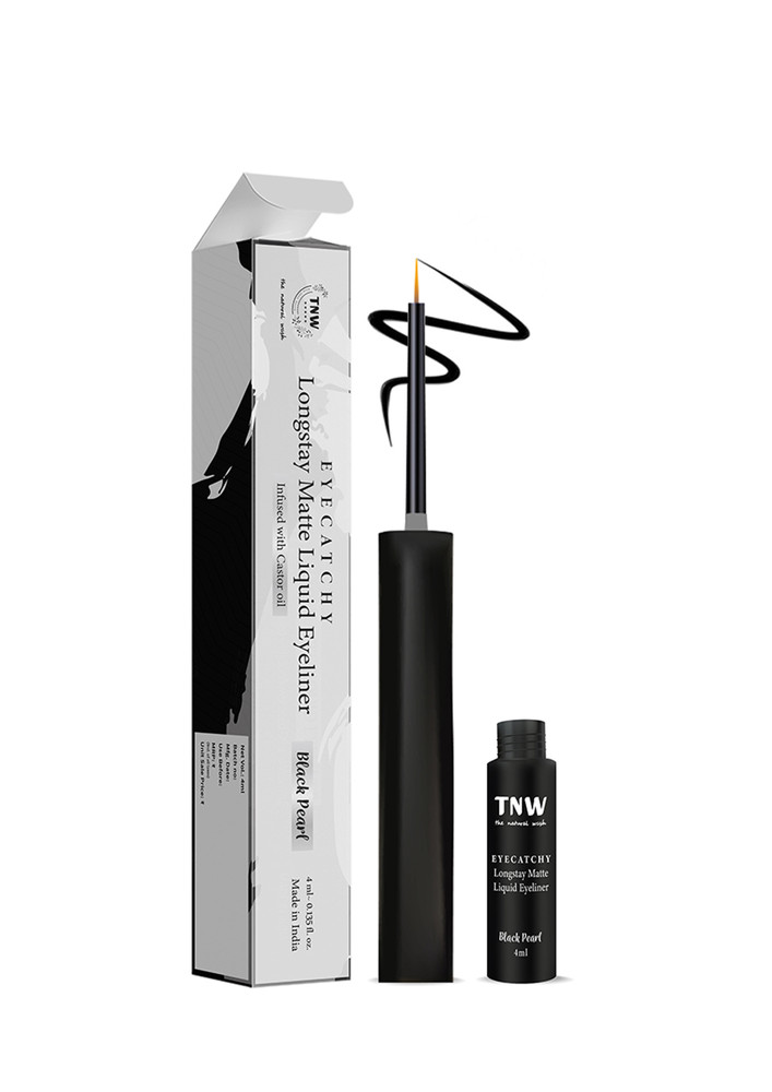 TNW -The Natural Wash Eyecatchy Longstay Matte Liquid Eyeliner with Hydrogenated Castor Oil | Smudgeproof | Pigmented | Long Lasting | Quick Dry