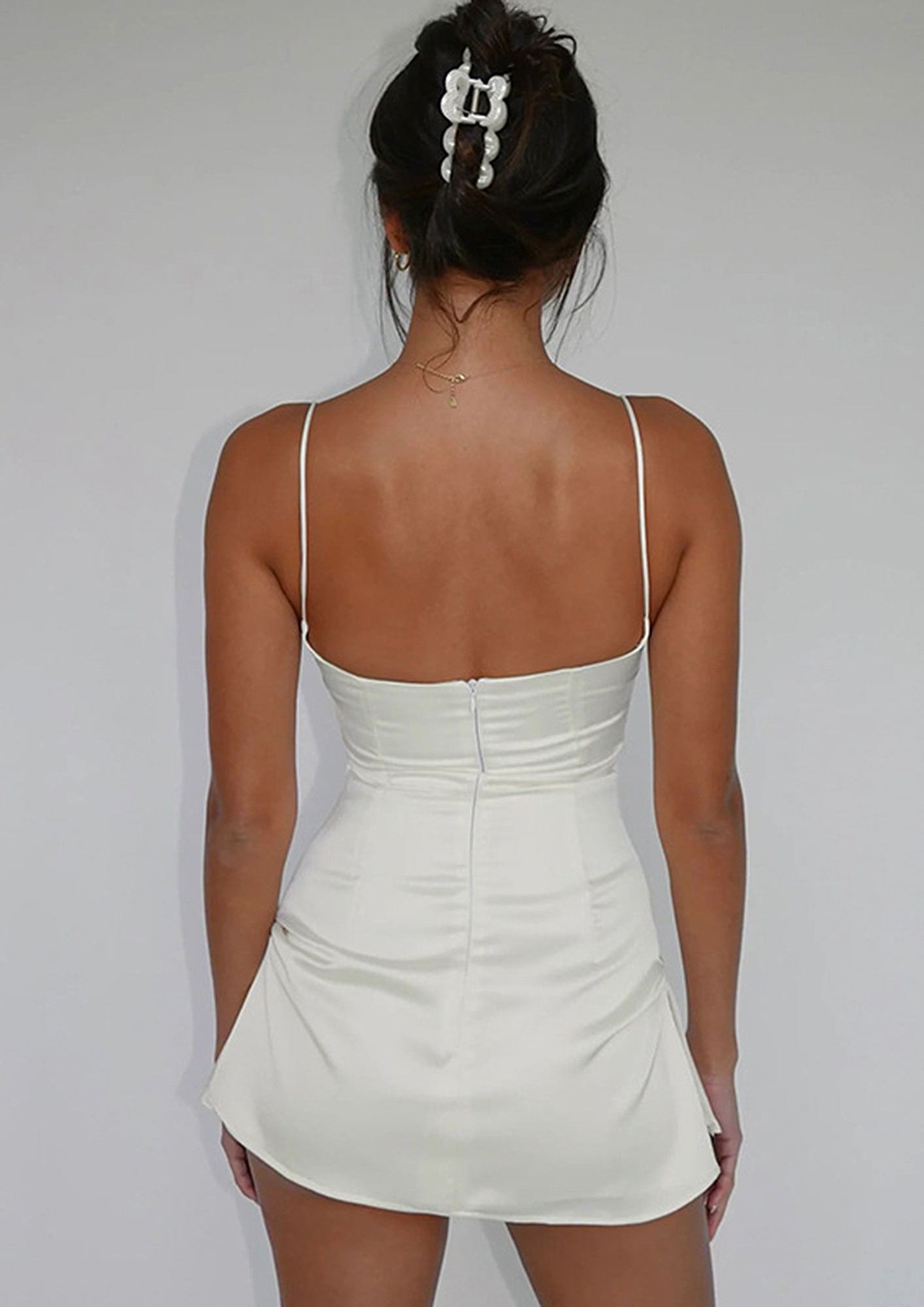 Buy SATIN WHITE BACKLESS MINI BODYCON DRESS for Women Online in India