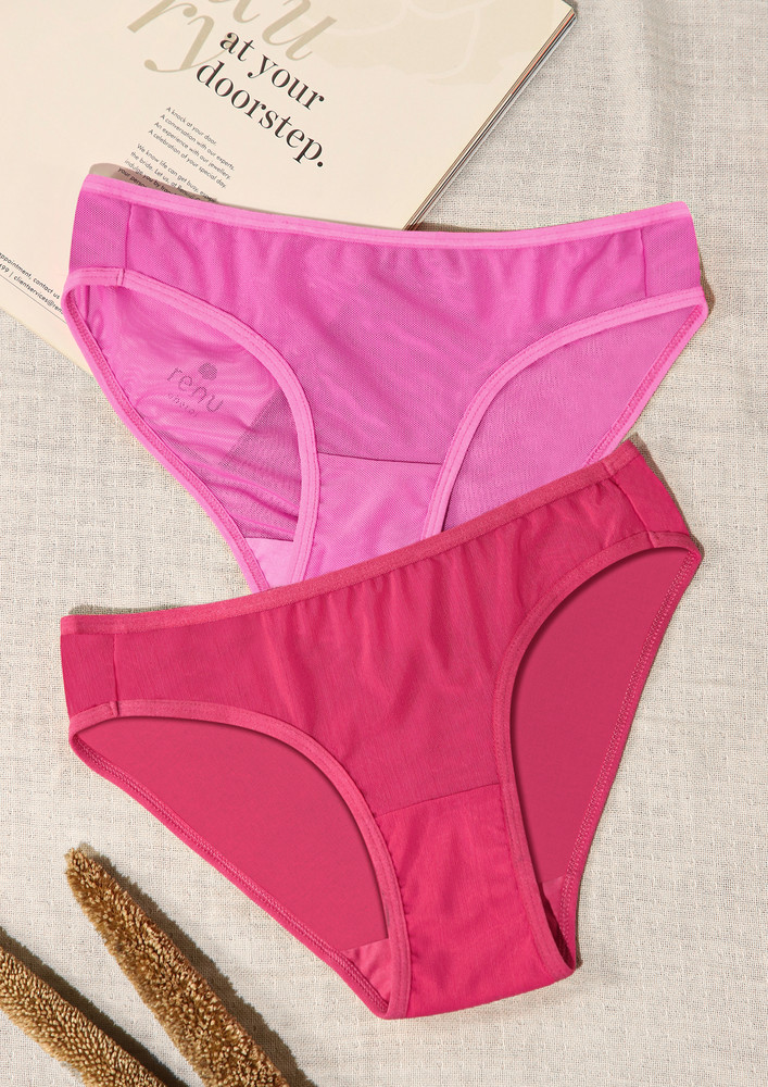 Shades Of Love Pink And Dark Pink Bikini Bottoms Combo