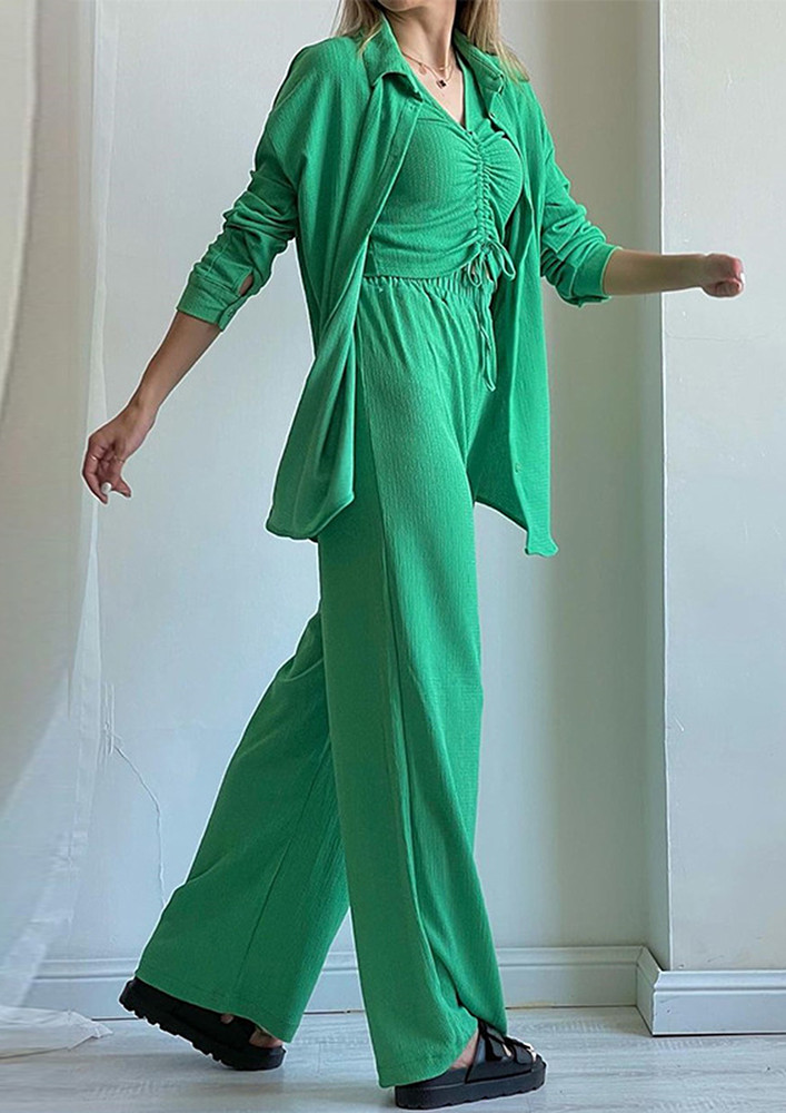 THREE PIECE CASUALLY GREEN CO-ORD SET