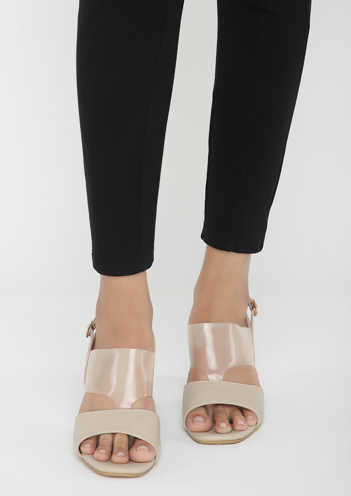 PERFECT FOR EVENING BEIGE SANDALS