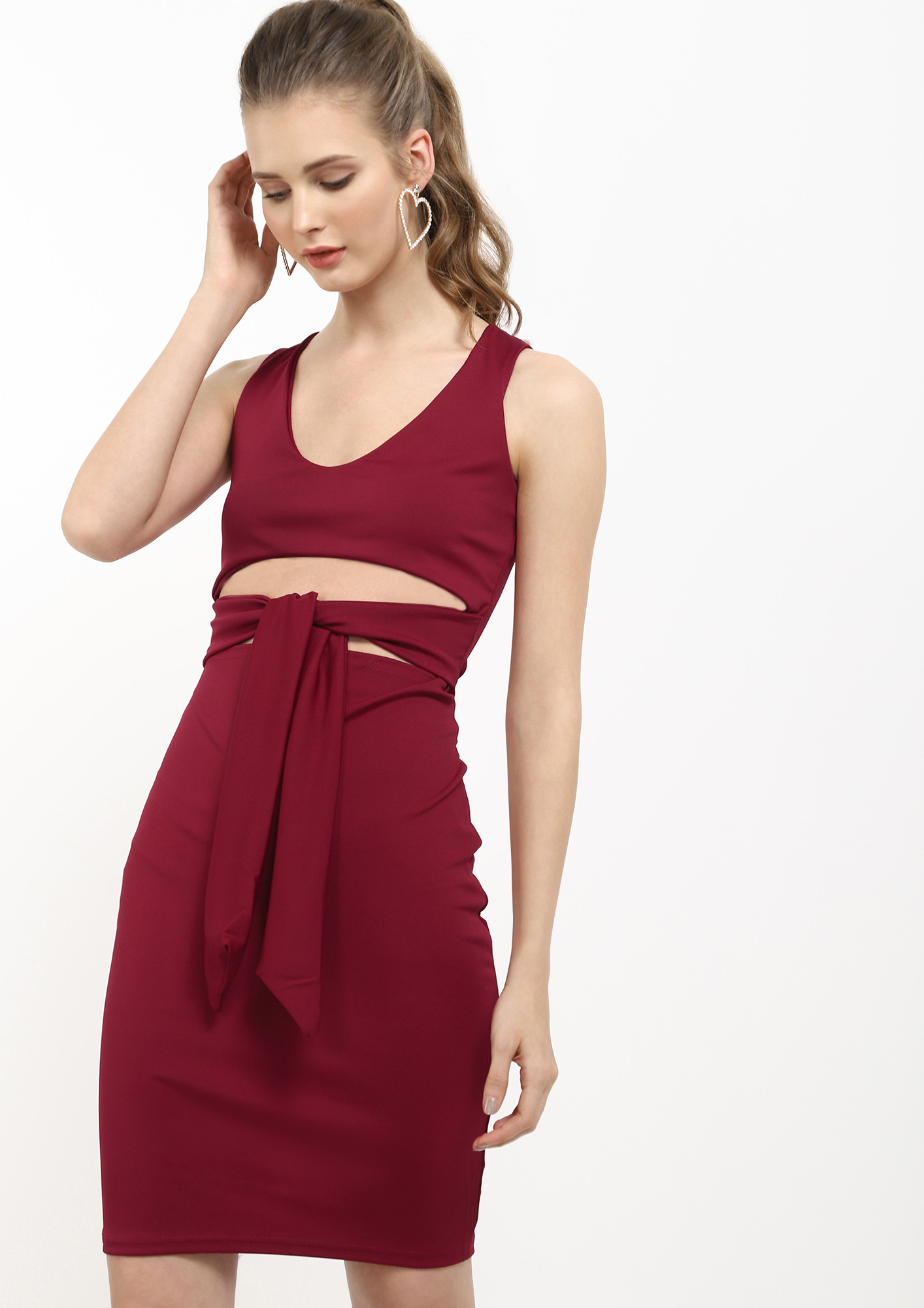 THE MIDDLE GROUND MAROON BODYCON