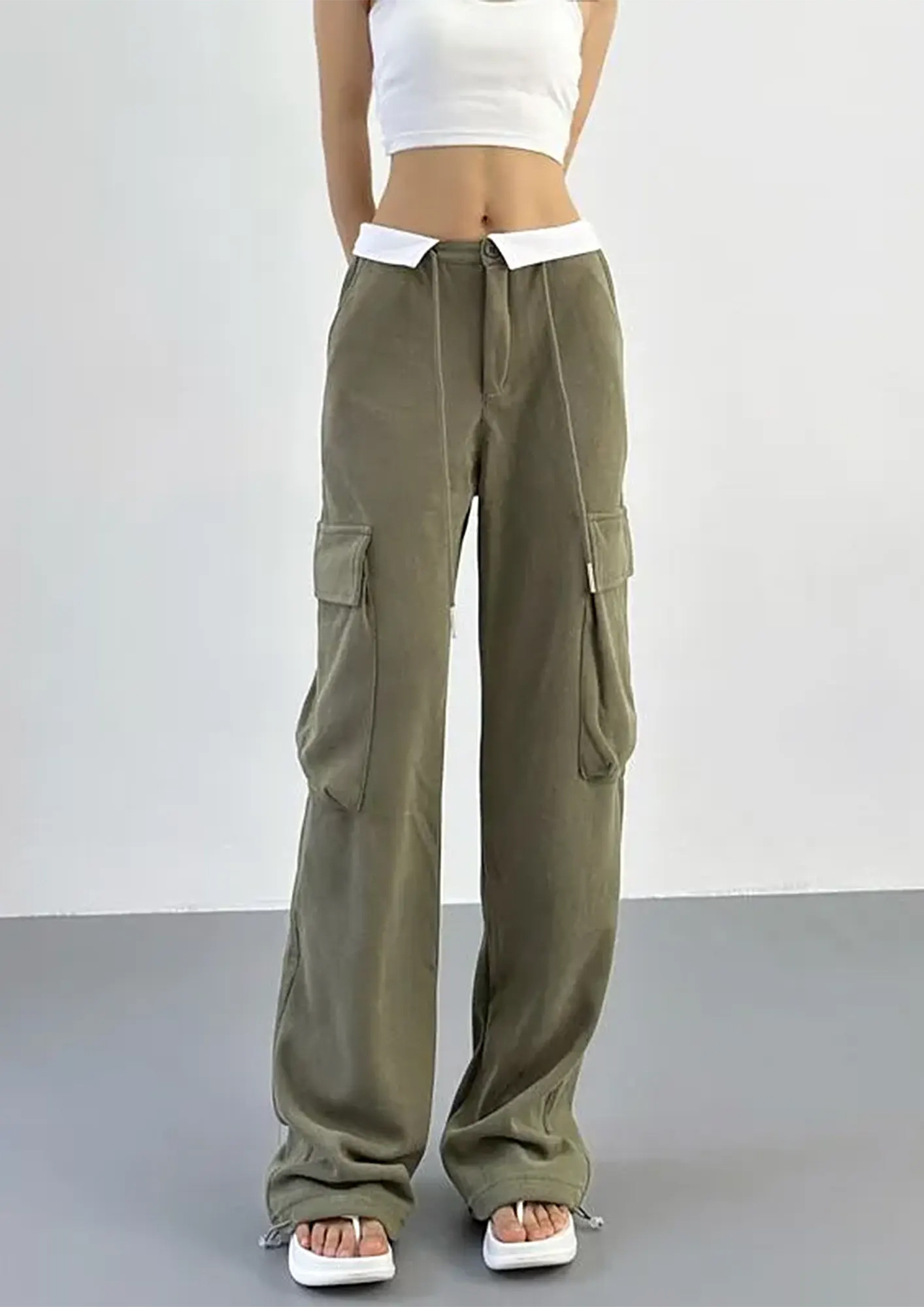 Buy Green Trousers & Pants for Women by IVOC Online | Ajio.com