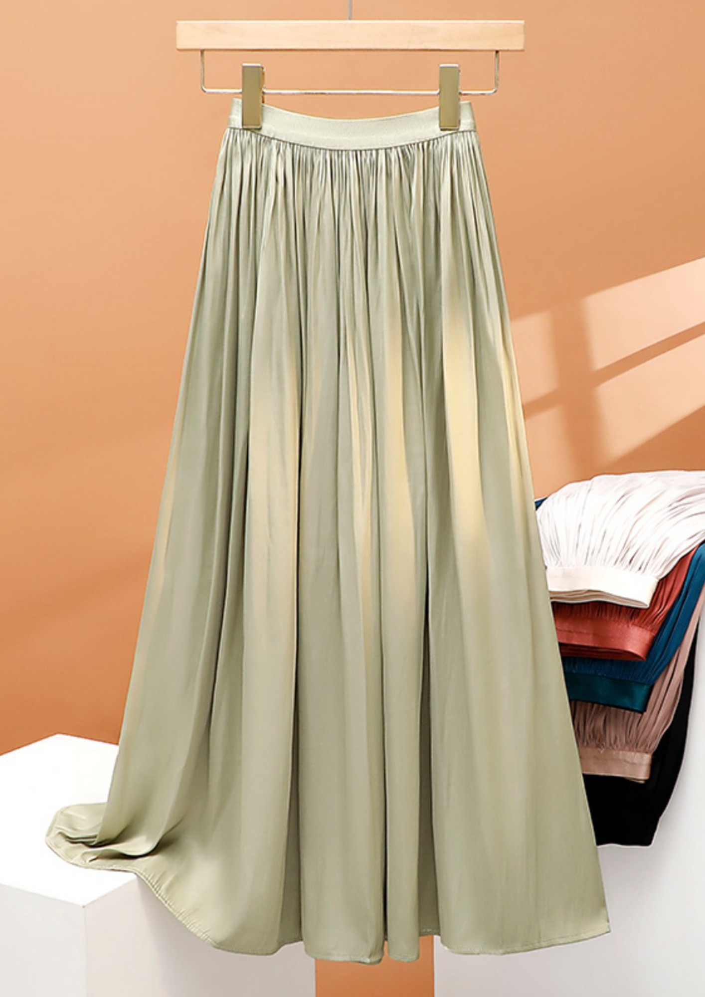Buy Prahnaaya Green Satin Ajrakh Hand Block Print Crop Top And Skirt Set  Online  Aza Fashions