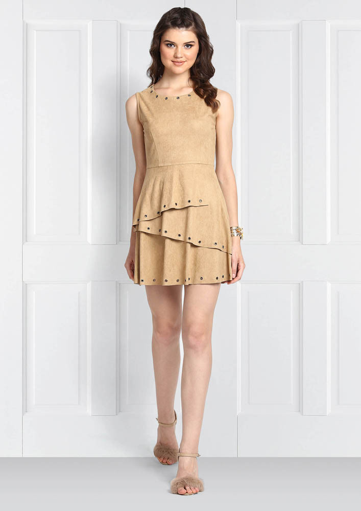 SUEDE DRESS WITH RIVETS