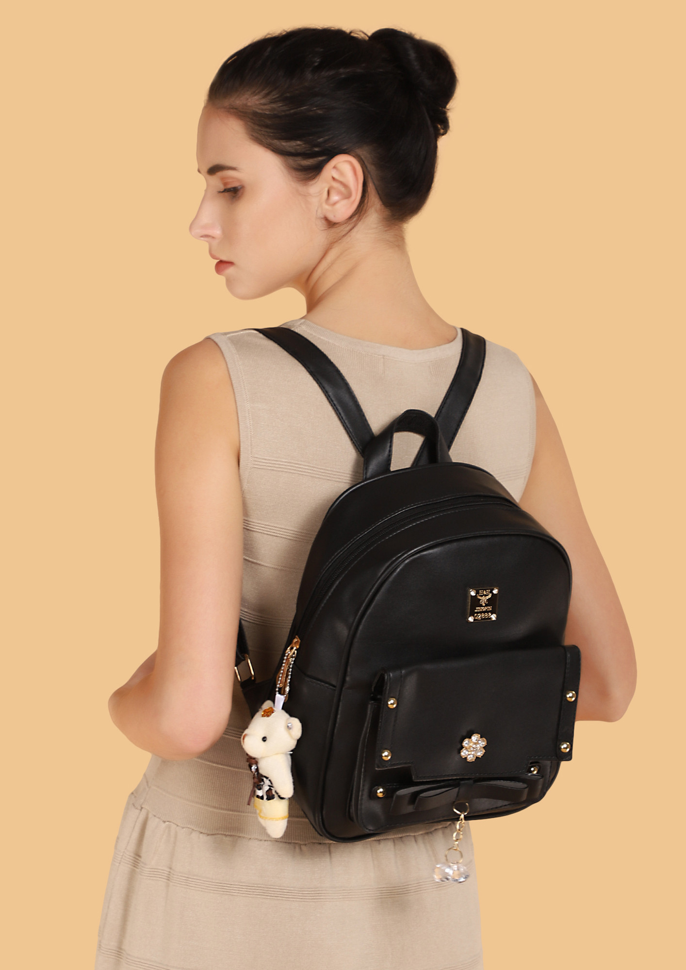 ADORABLE AND YOURS BLACK BACKPACK