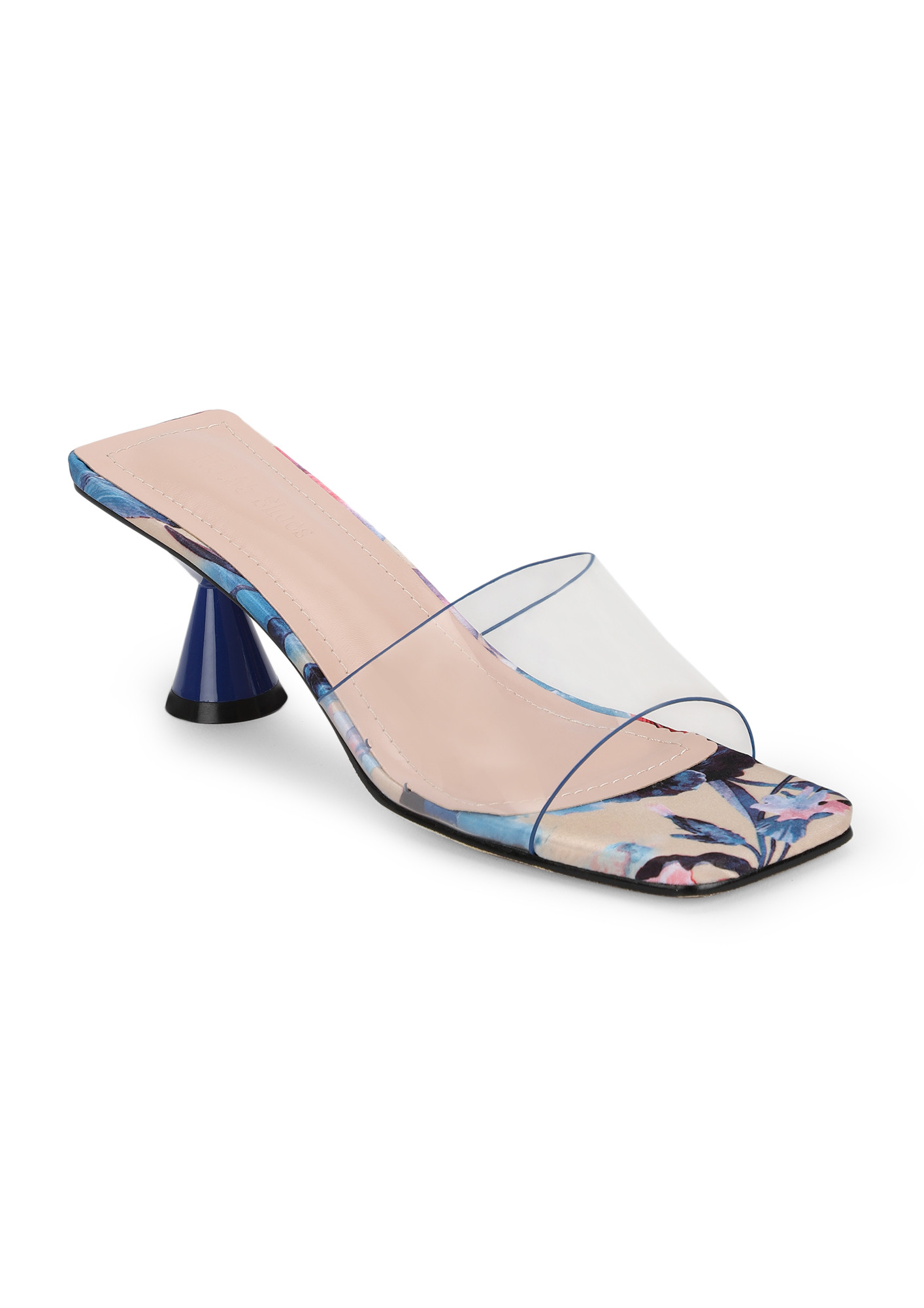 SHADES OF SASS BLUE HOURGLASS HEELED SANDALS