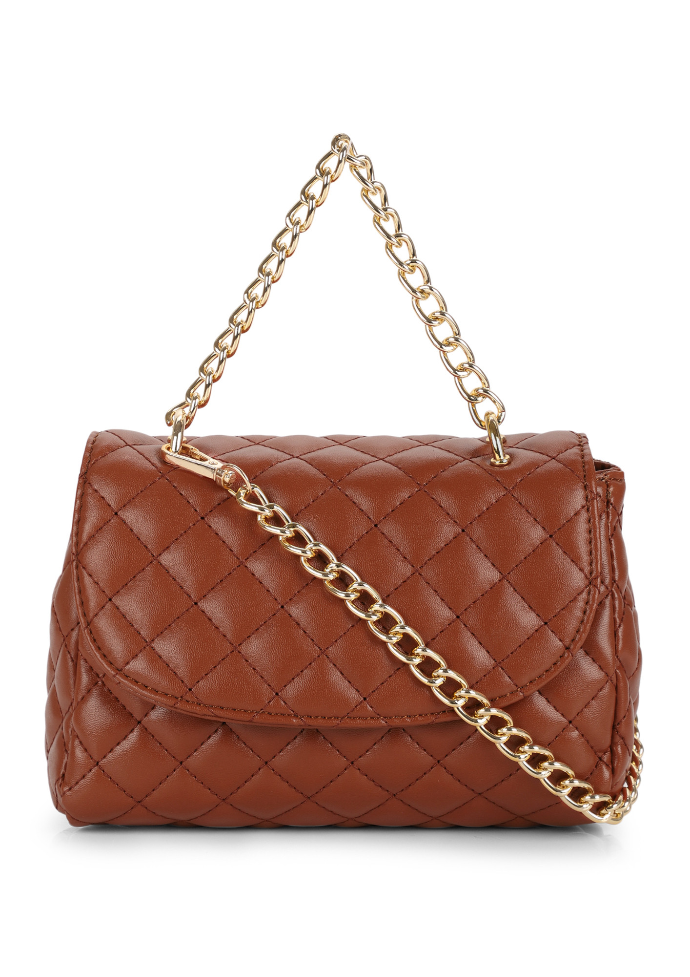 QUILTED FOR YOU BROWN SLING BAG