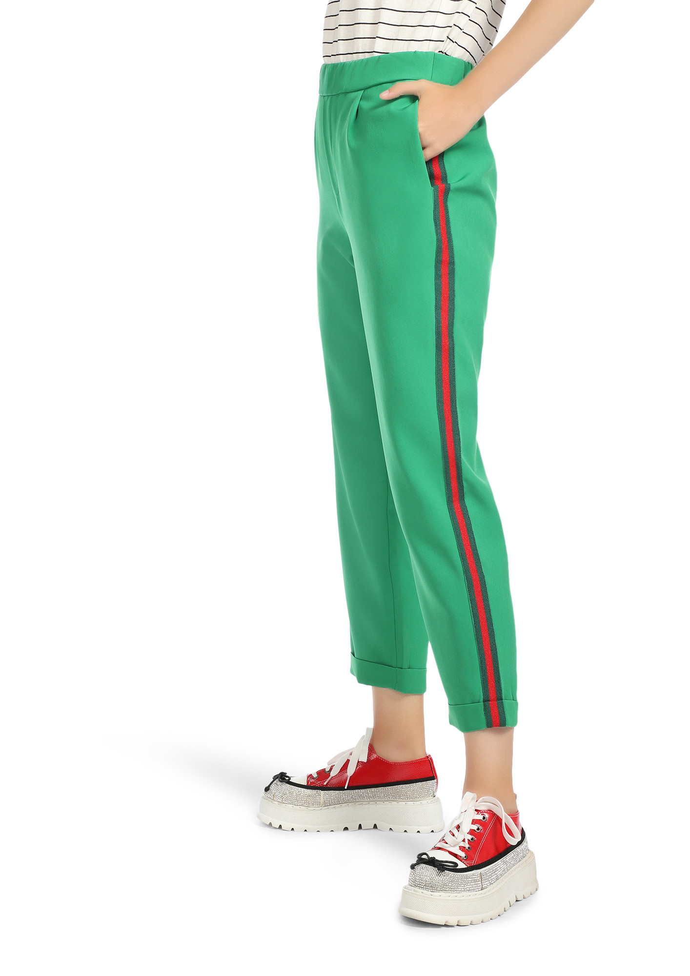 BE BY MY SIDE GREEN TRACK TROUSERS