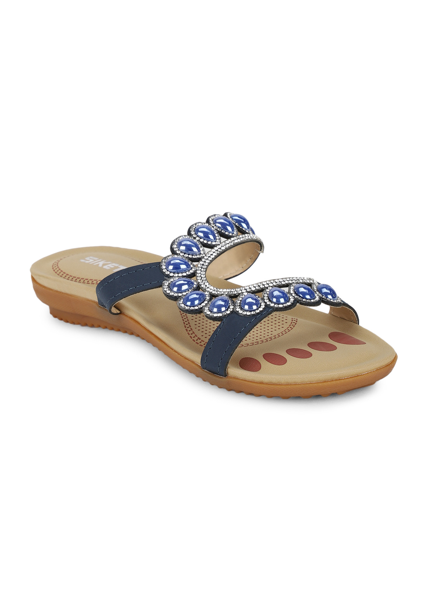 GET YOUR BASICS RIGHT BLUE FLAT SANDALS