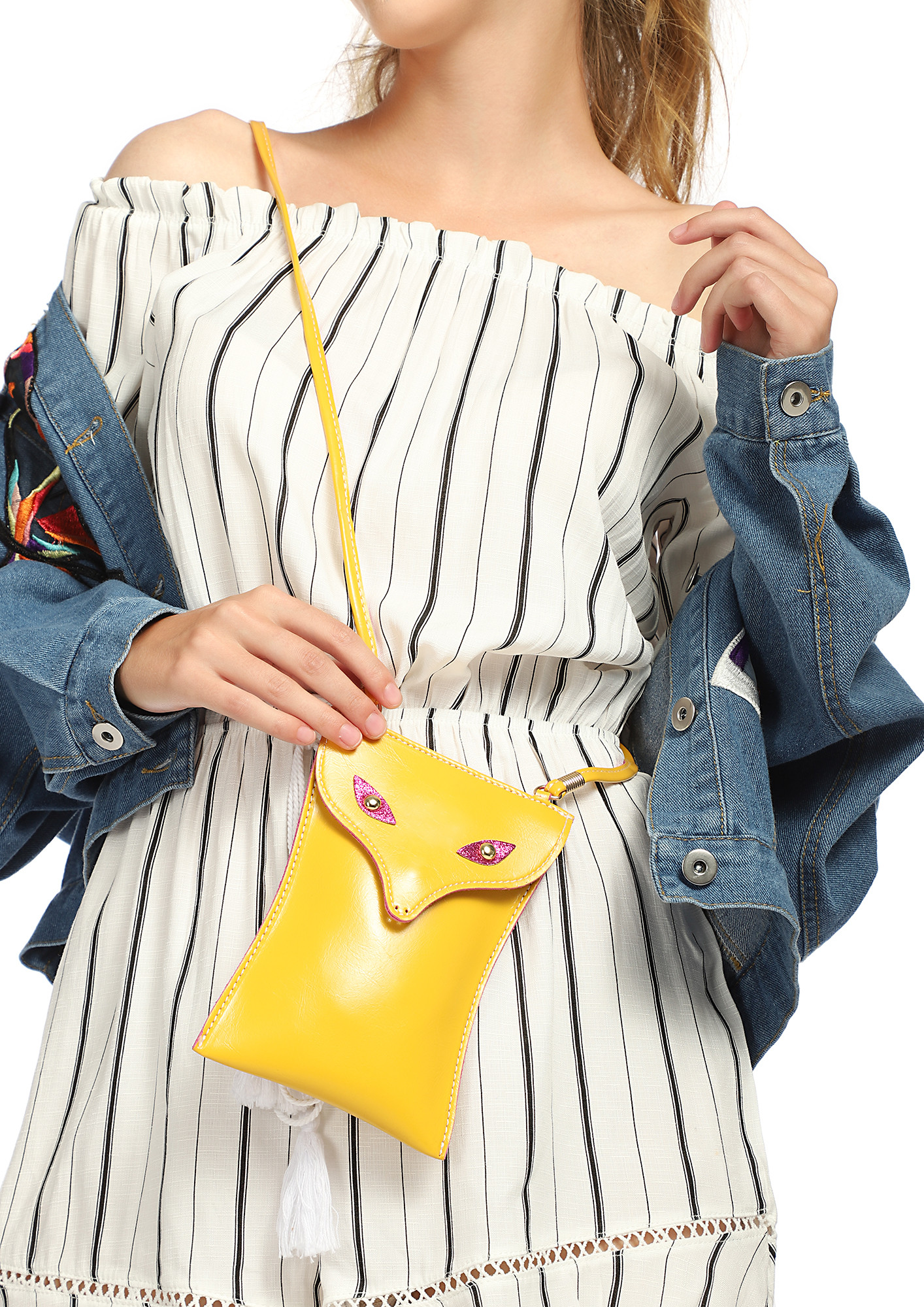 ALL EYES ON YOU YELLOW SLING BAG