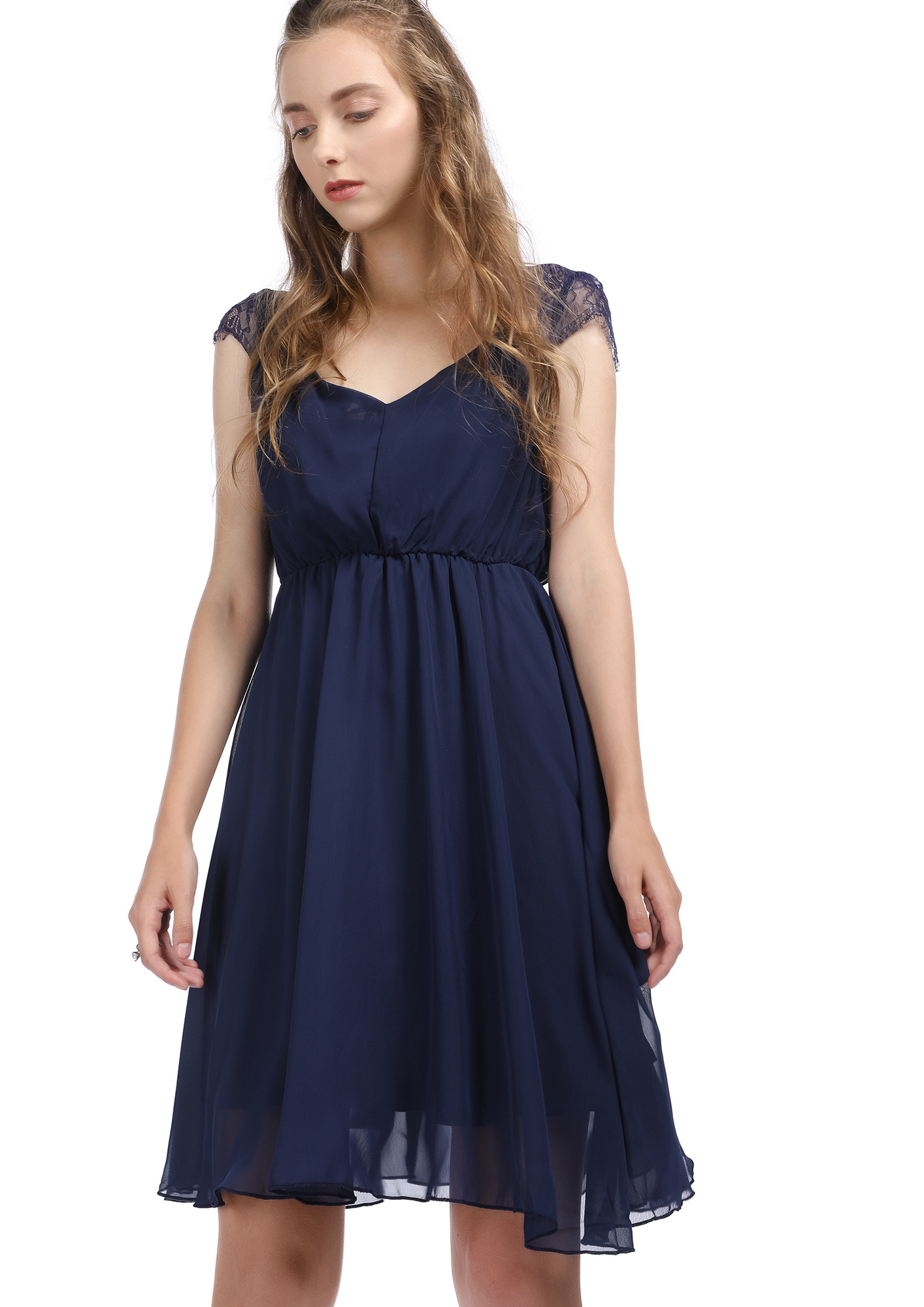 PERFECTLY MESHED NAVY SKATER DRESS