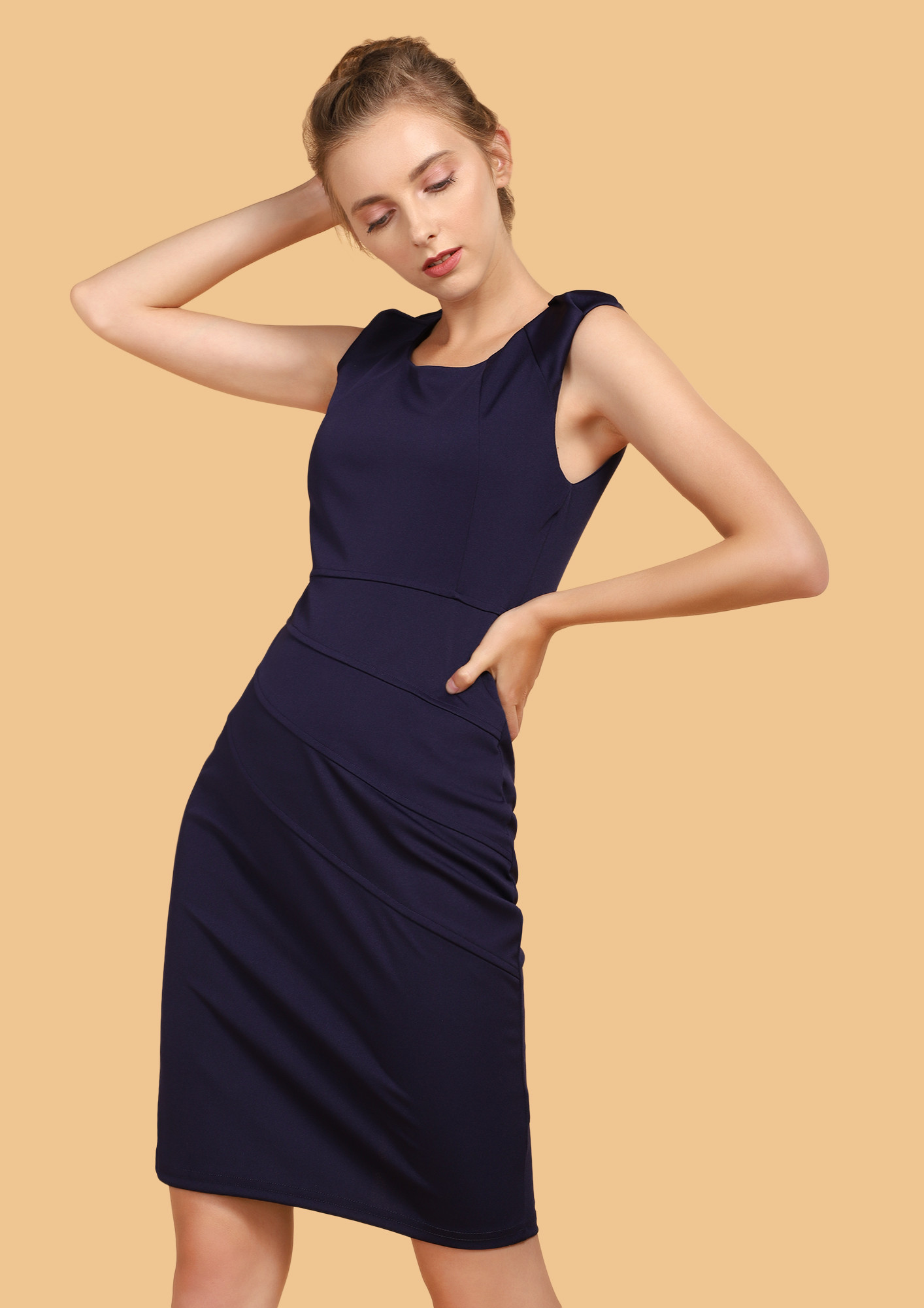 IN THE NEW CITY NAVY BODYCON DRESS