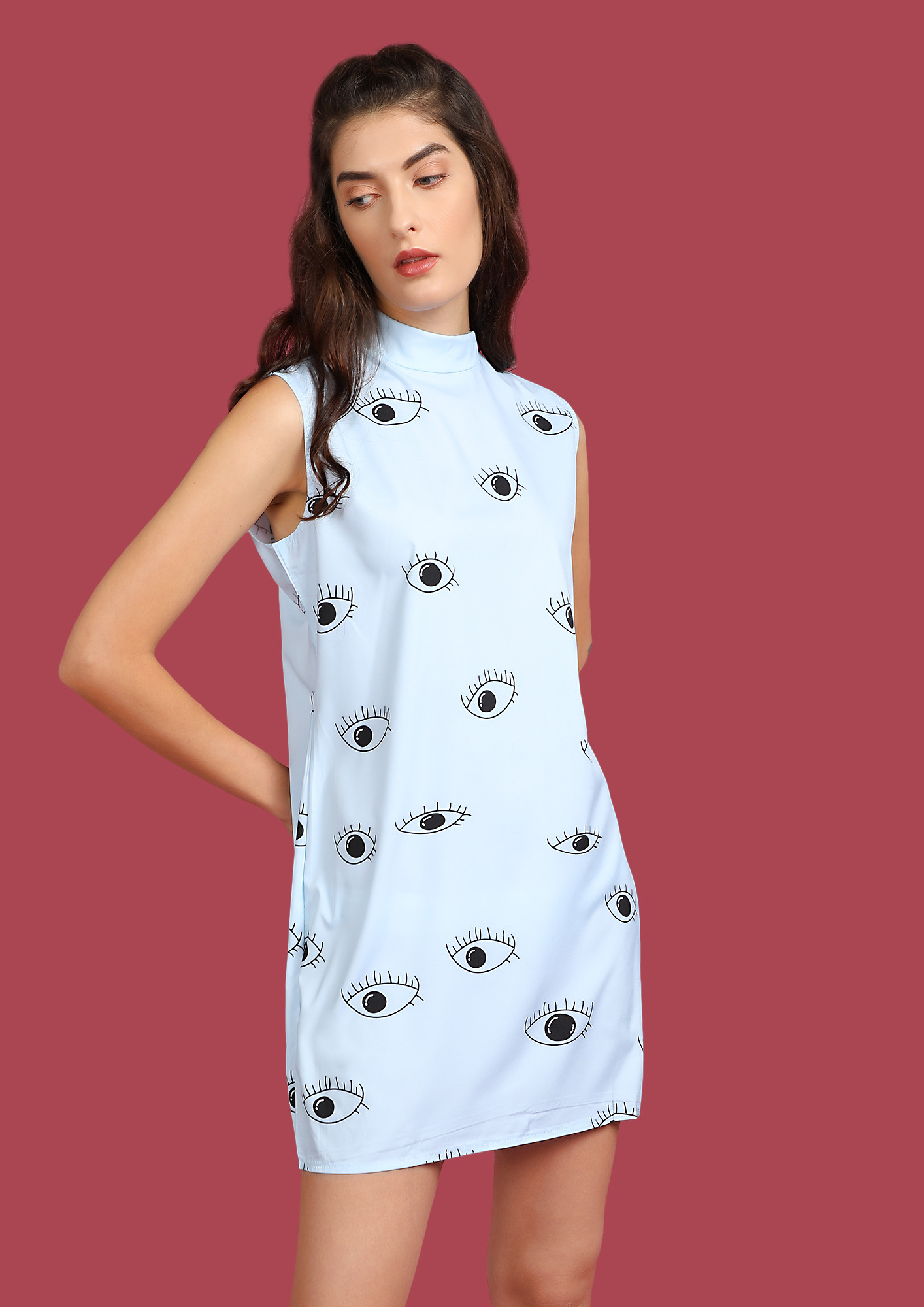 ALL EYES ON ME BABY BLUE SHIFT DRESS
