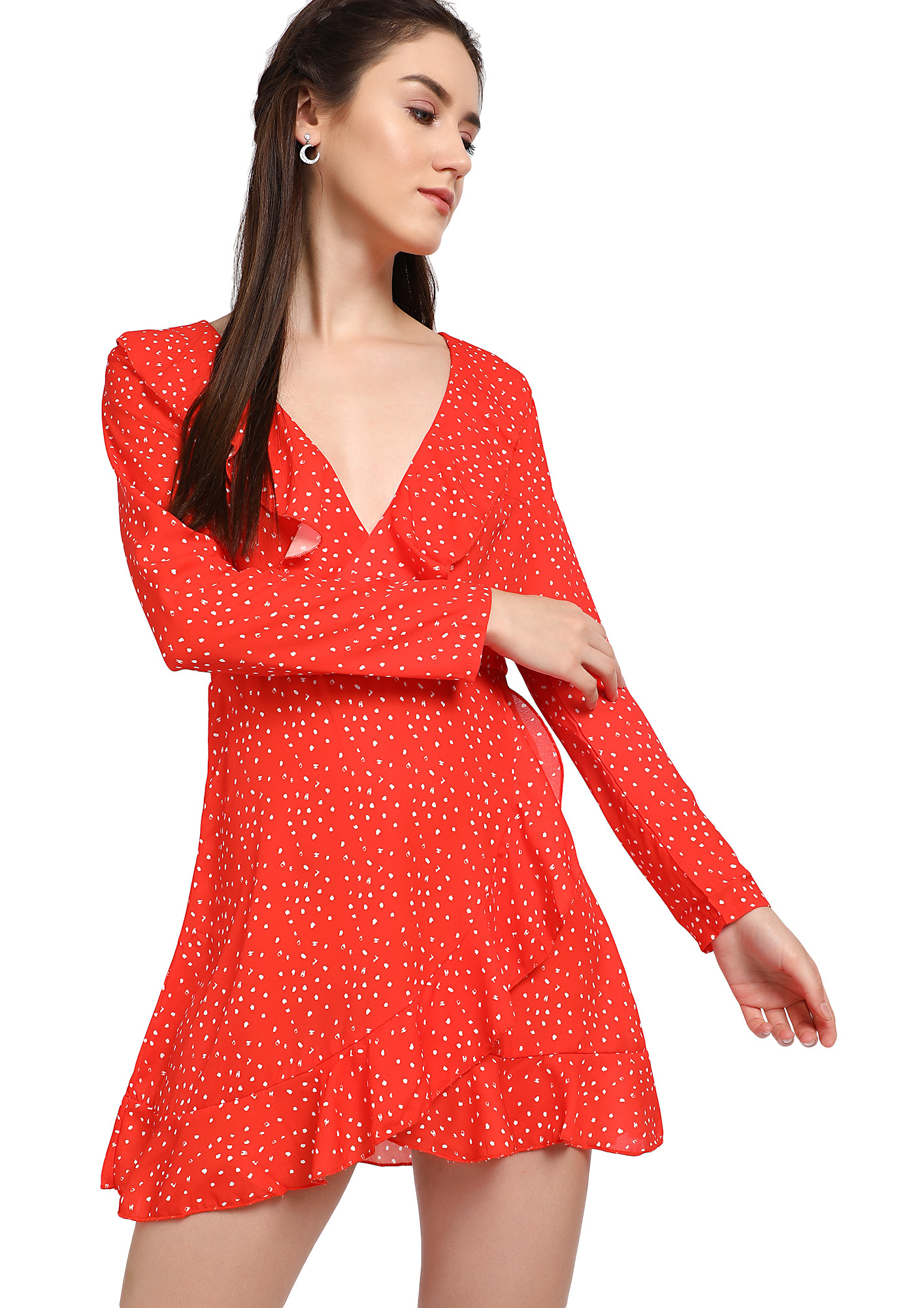 PRETTY ME ALL DAY RED TUNIC DRESS