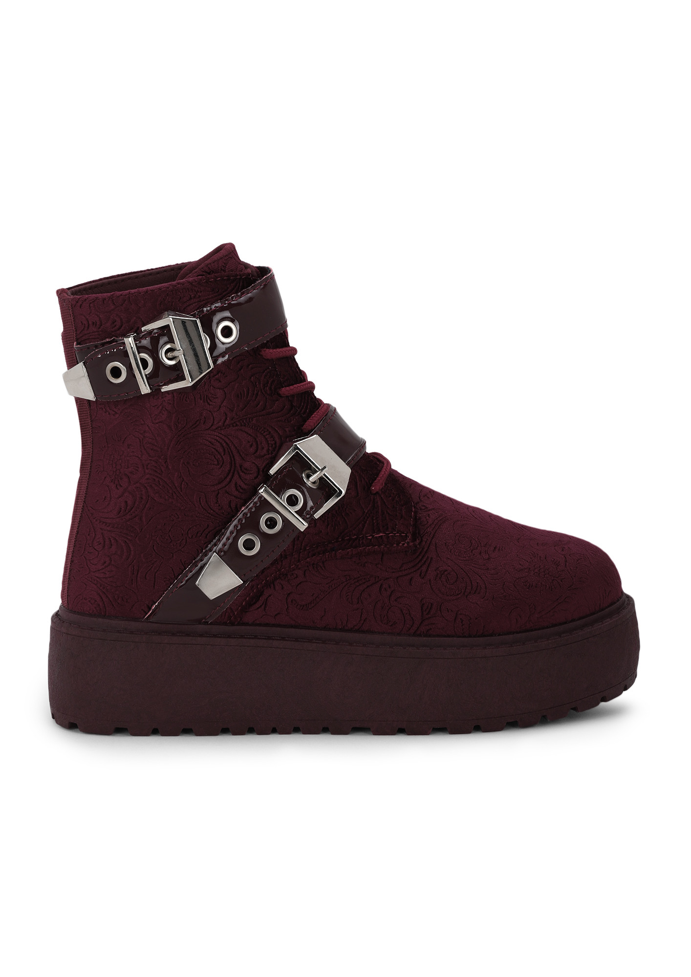 HAS IT CHUNK BURGUNDY ANKLE BOOTS