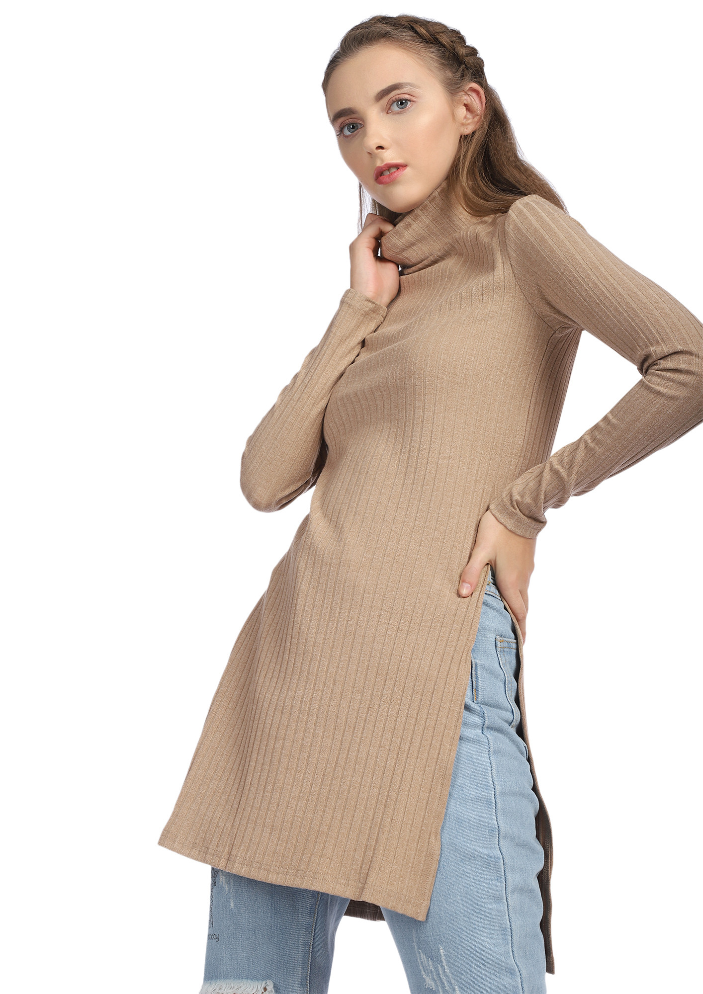 COLD VIBES AROUND BROWN LONGLINE JUMPER
