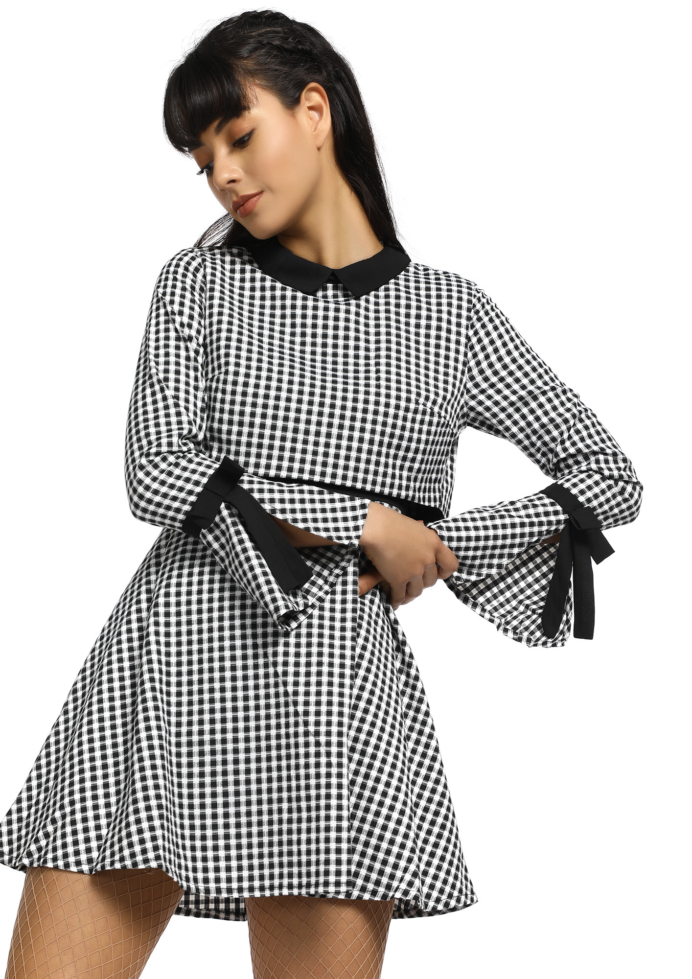 WHAT'S YOUR STYLE SCORE BLACK WHITE SKATER DRESS