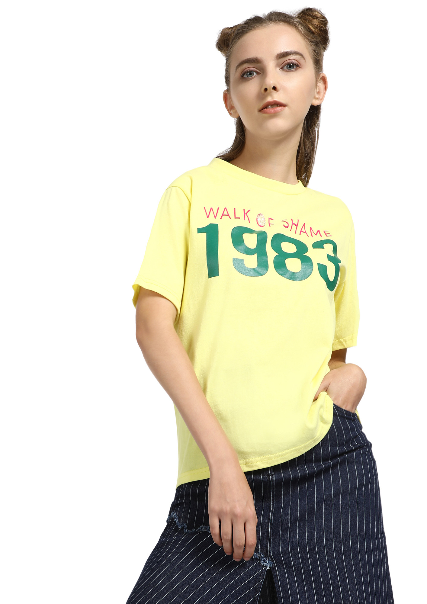 83'S Walk Of Shame Yellow Green T-Shirt