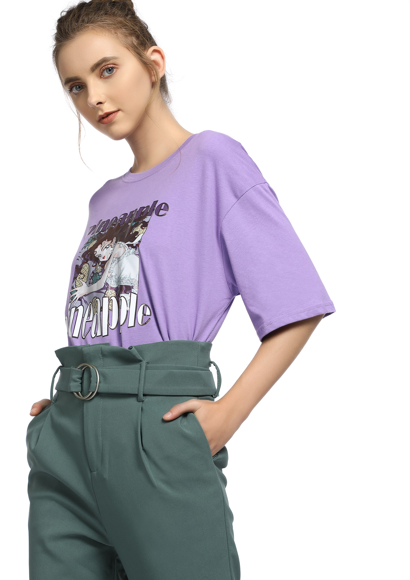 ALL ABOUT PINAPPLE MAUVE T-SHIRT