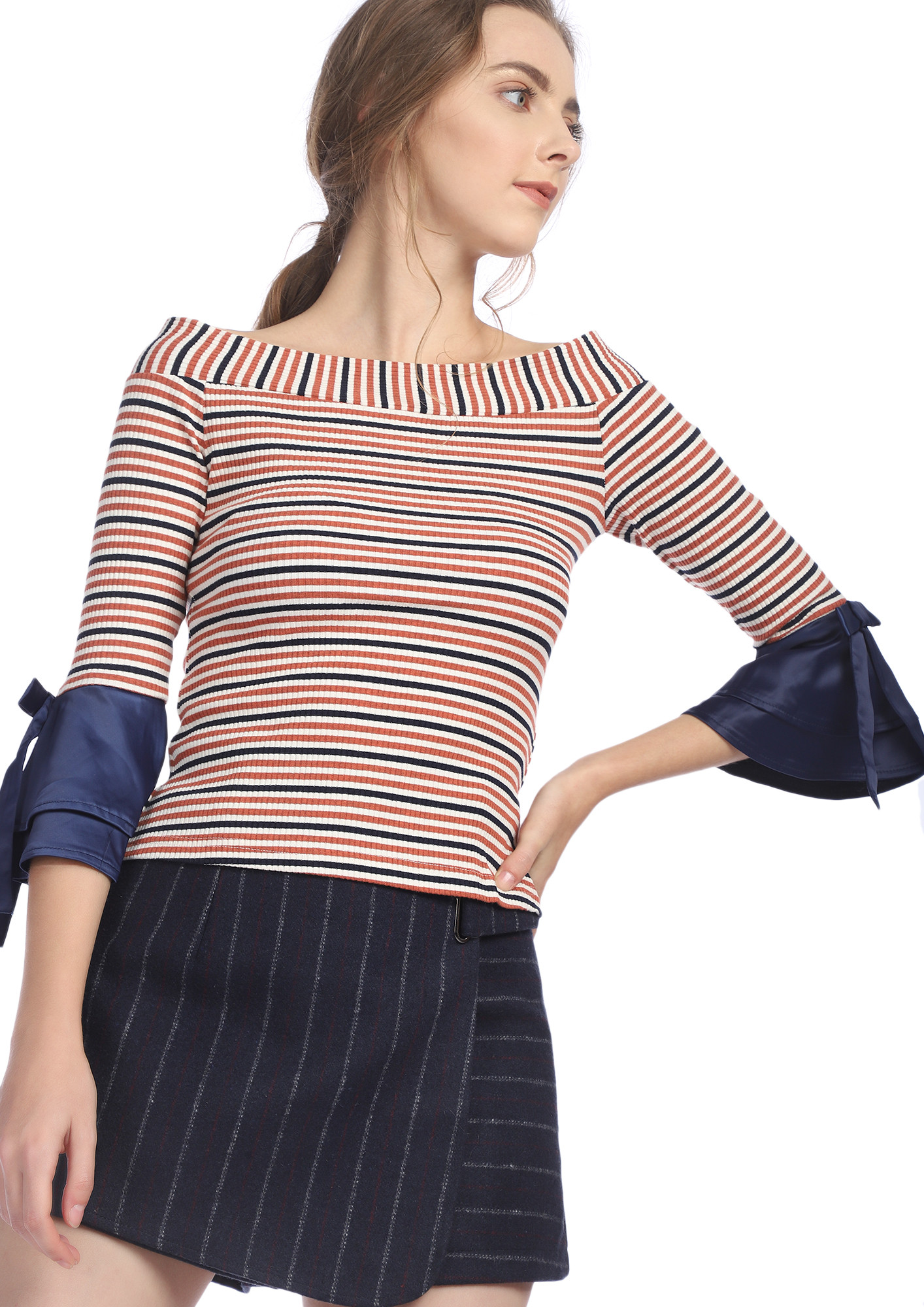 HOPE ANCHORS THE SOUL BLUE STRIPED TOP