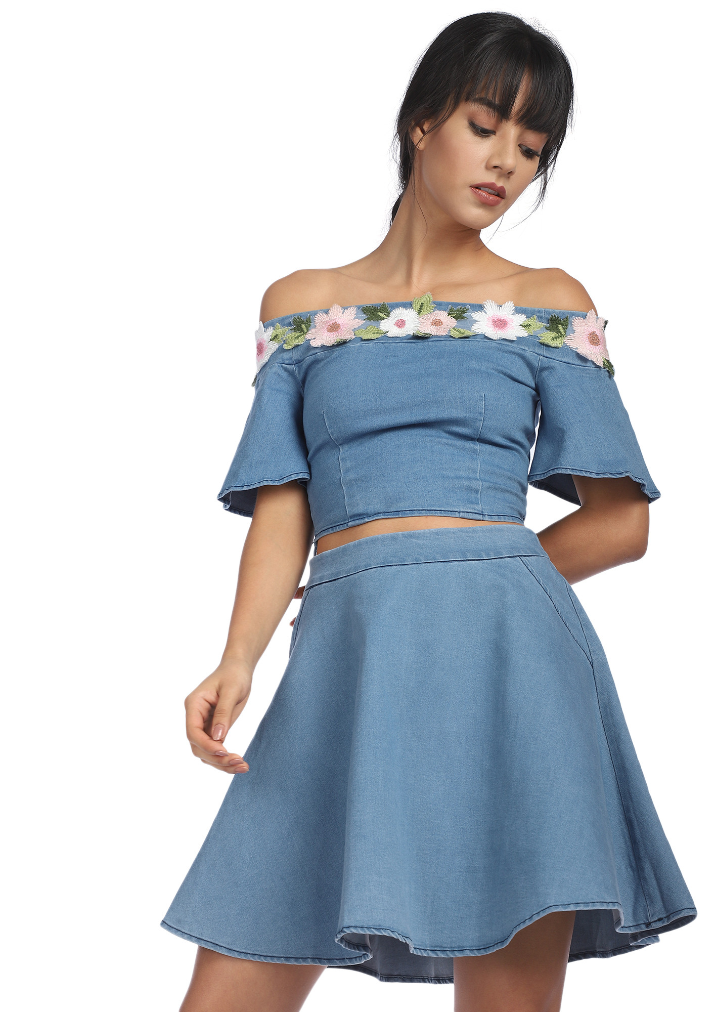CAN'T GET ENOUGH OF FLOWERS OFF-SHOULDER TWO PIECE