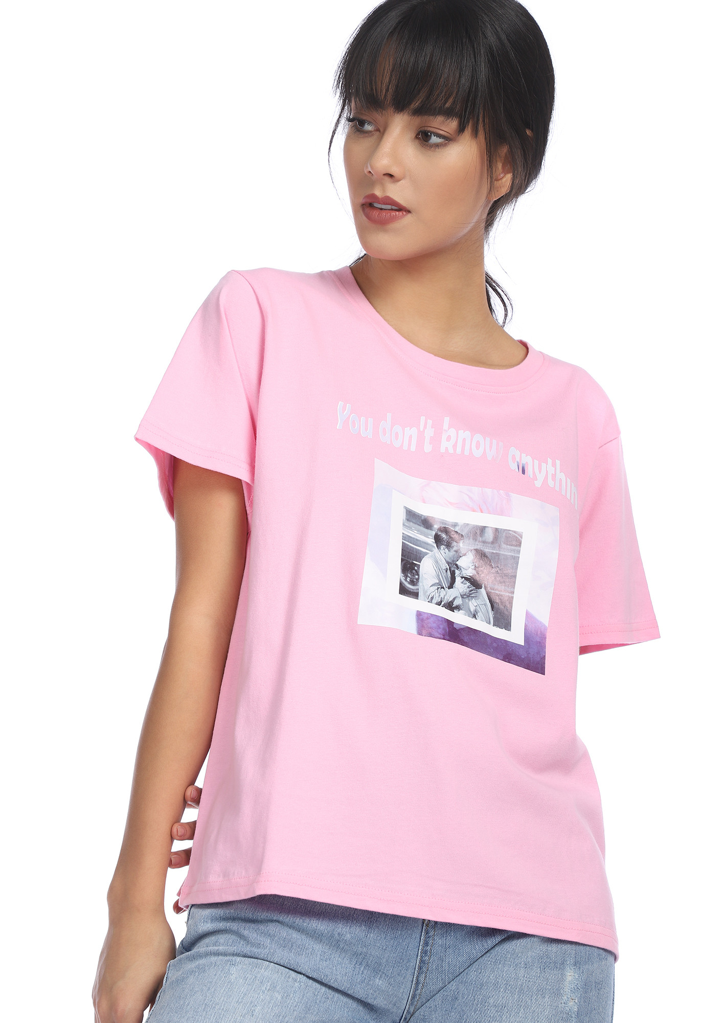 YOU DON'T KNOW ANYTHING PINK T-SHIRT