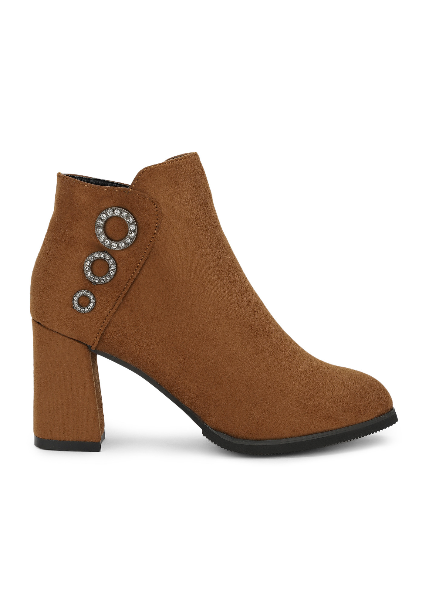 TAKE ME TO WONDERLAND TAN ANKLE BOOTS