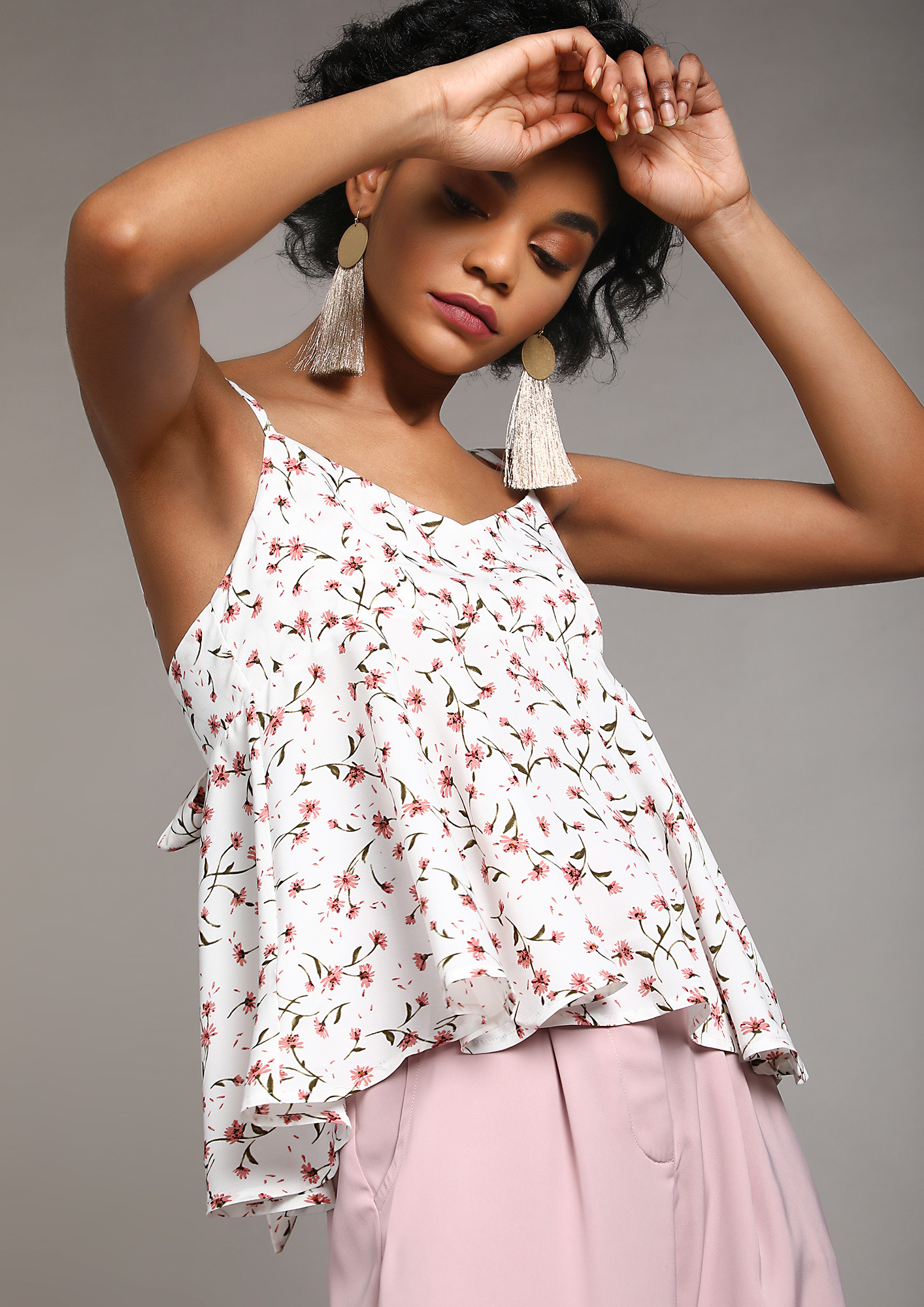 SUNDAY BRUNCH PARTY FLORAL WHITE TOP