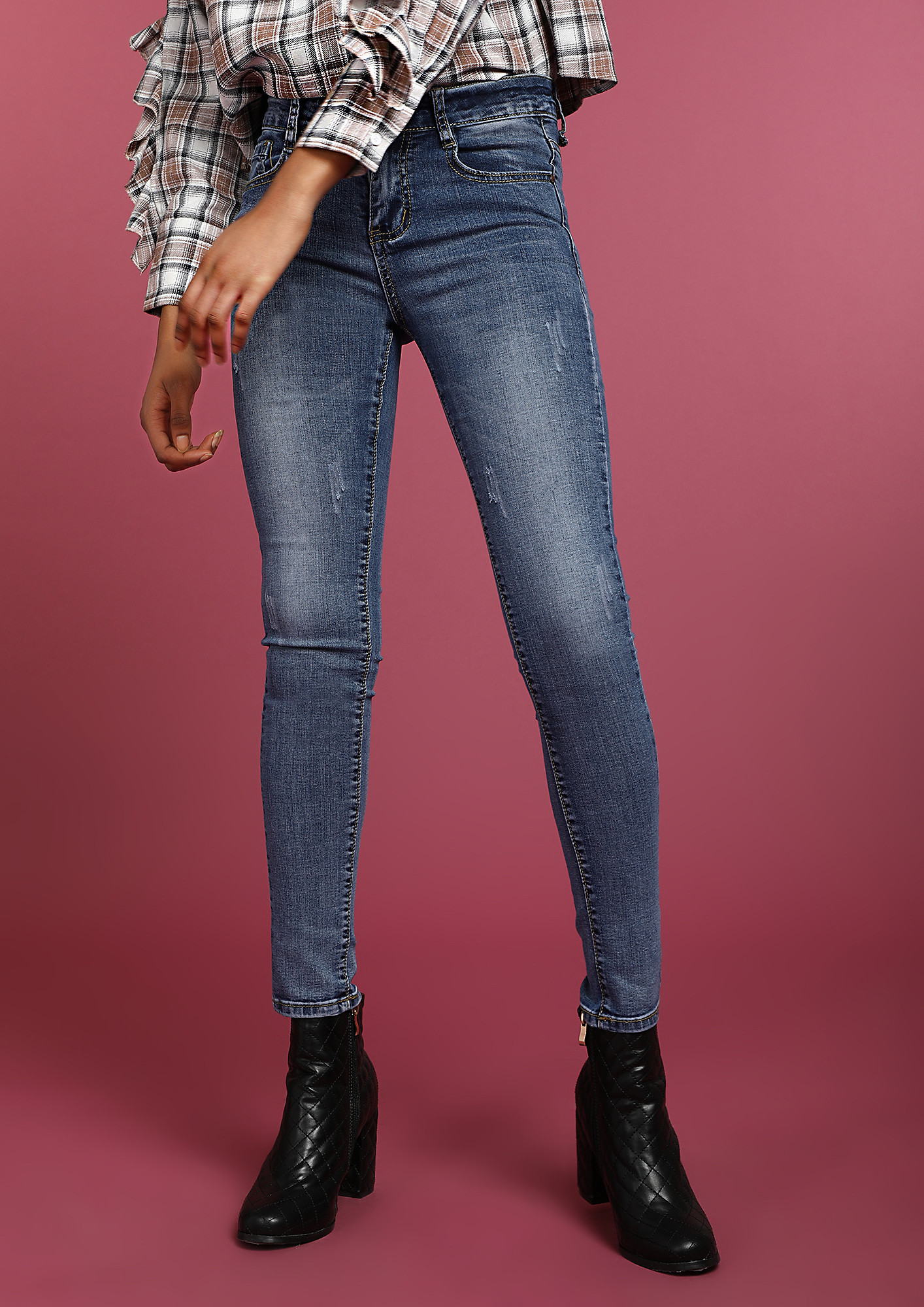 ALL ABOUT THE FIT BLUE SKINNY JEANS