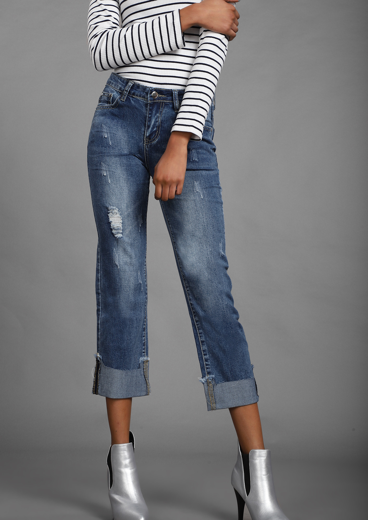 BORROWING FOR THE MOMENT BLUE BOYFRIEND JEANS
