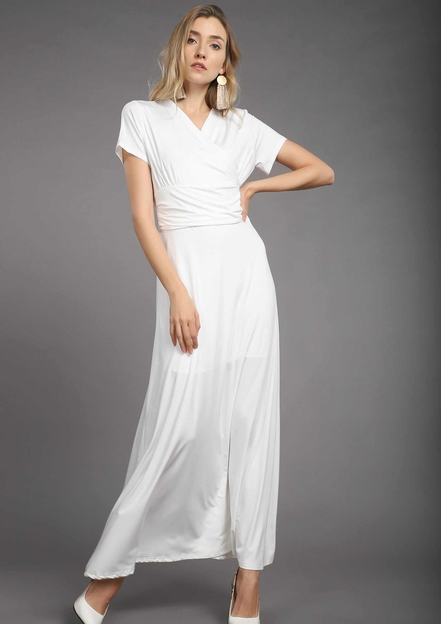 WRAPPED WITH LOVE WHITE MAXI DRESS