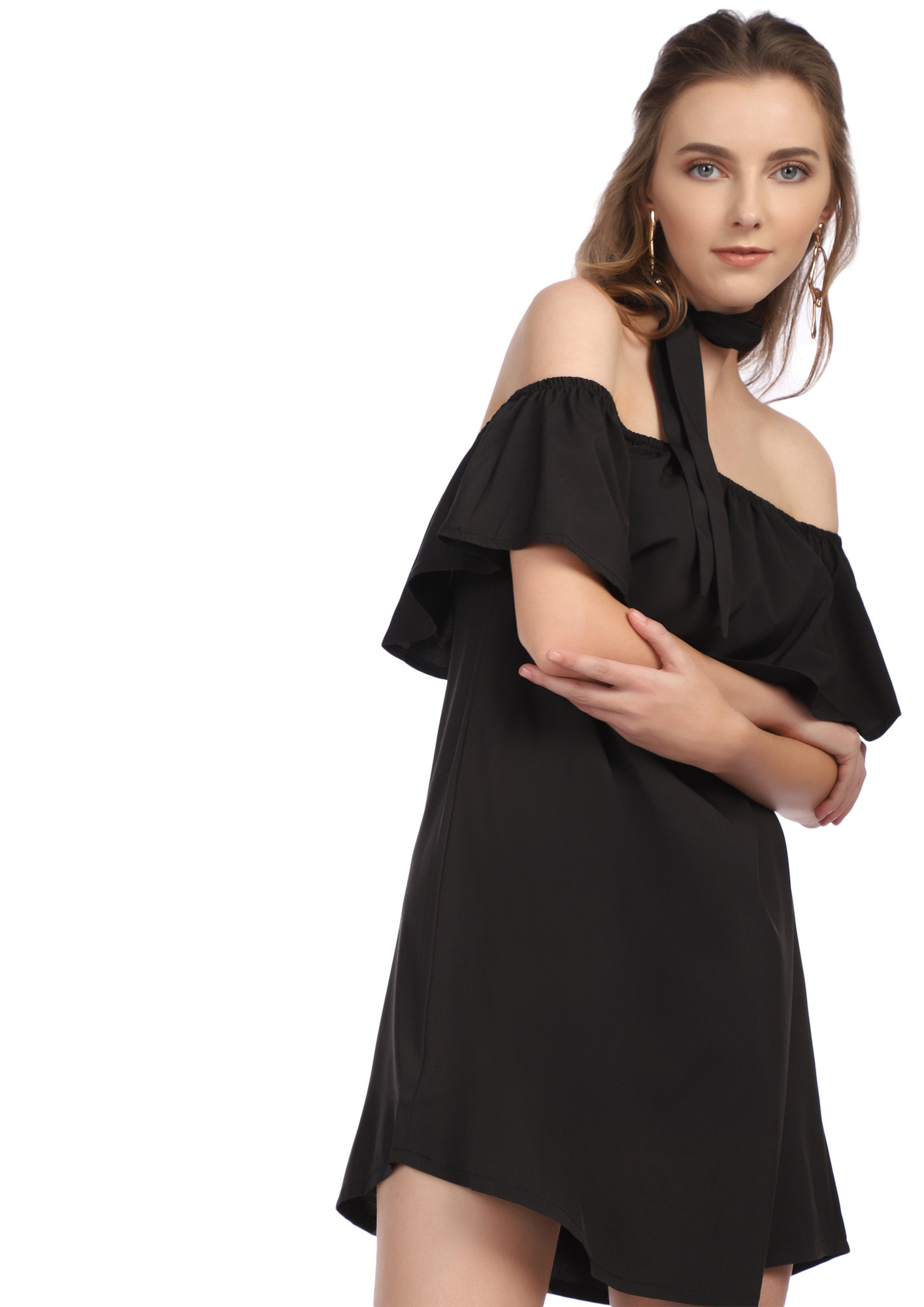 FOR THE GOOD VIBES BLACK TUNIC DRESS