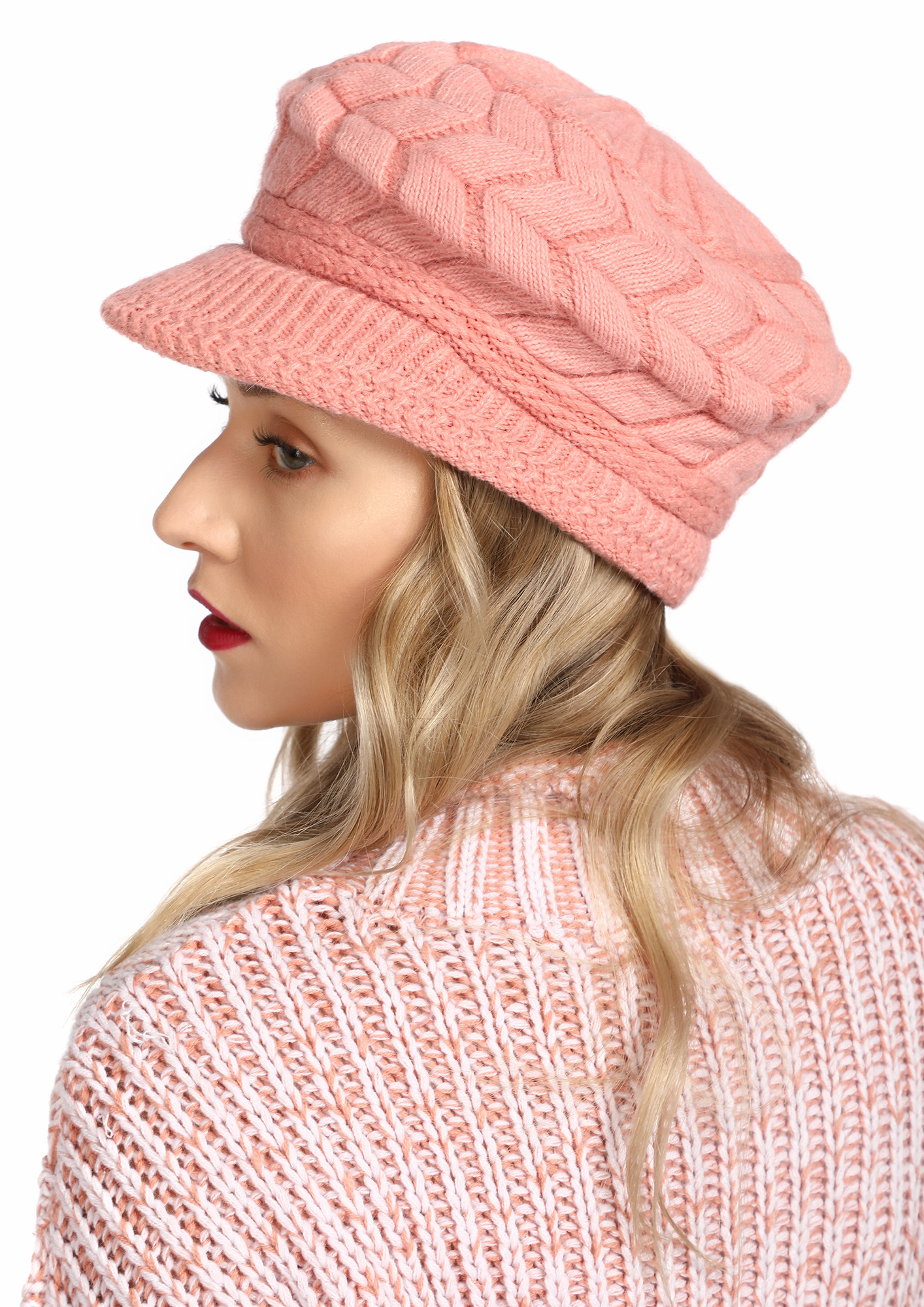 WINTER IS THE TIME PINK GATSBY CAP