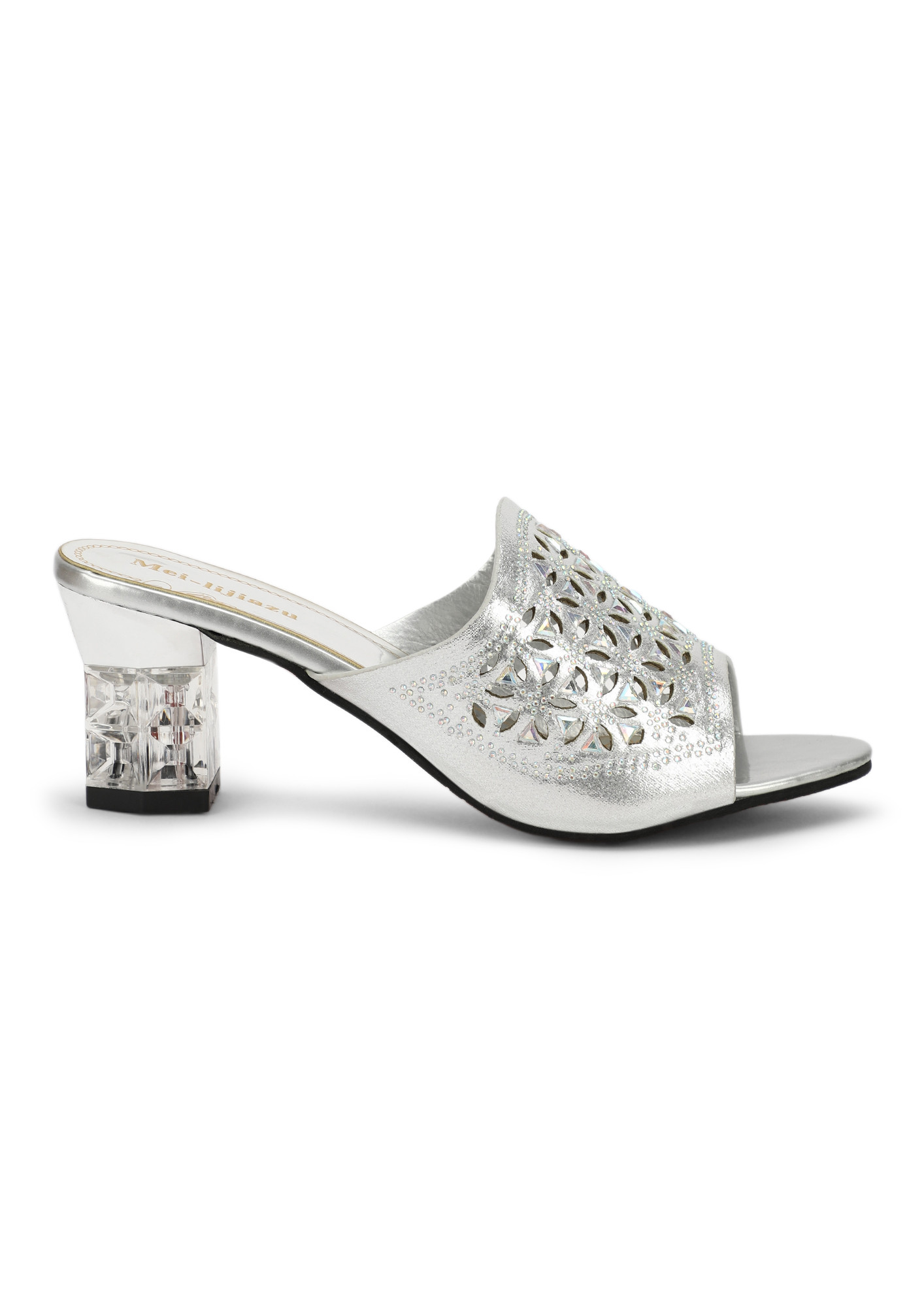 MIX AND MINGLE SILVER HEELED SANDALS