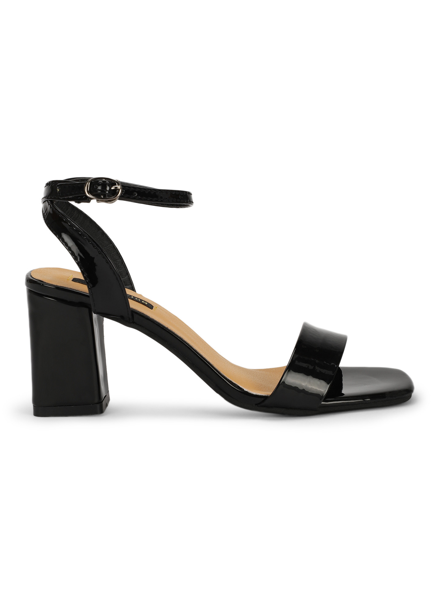 WALK ON BY THE AVENUE BLACK HEELED SANDALS