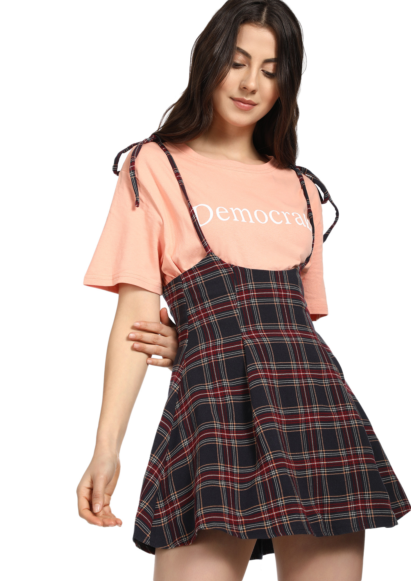 GET A REALITY CHECK RED PINAFORE SKIRT