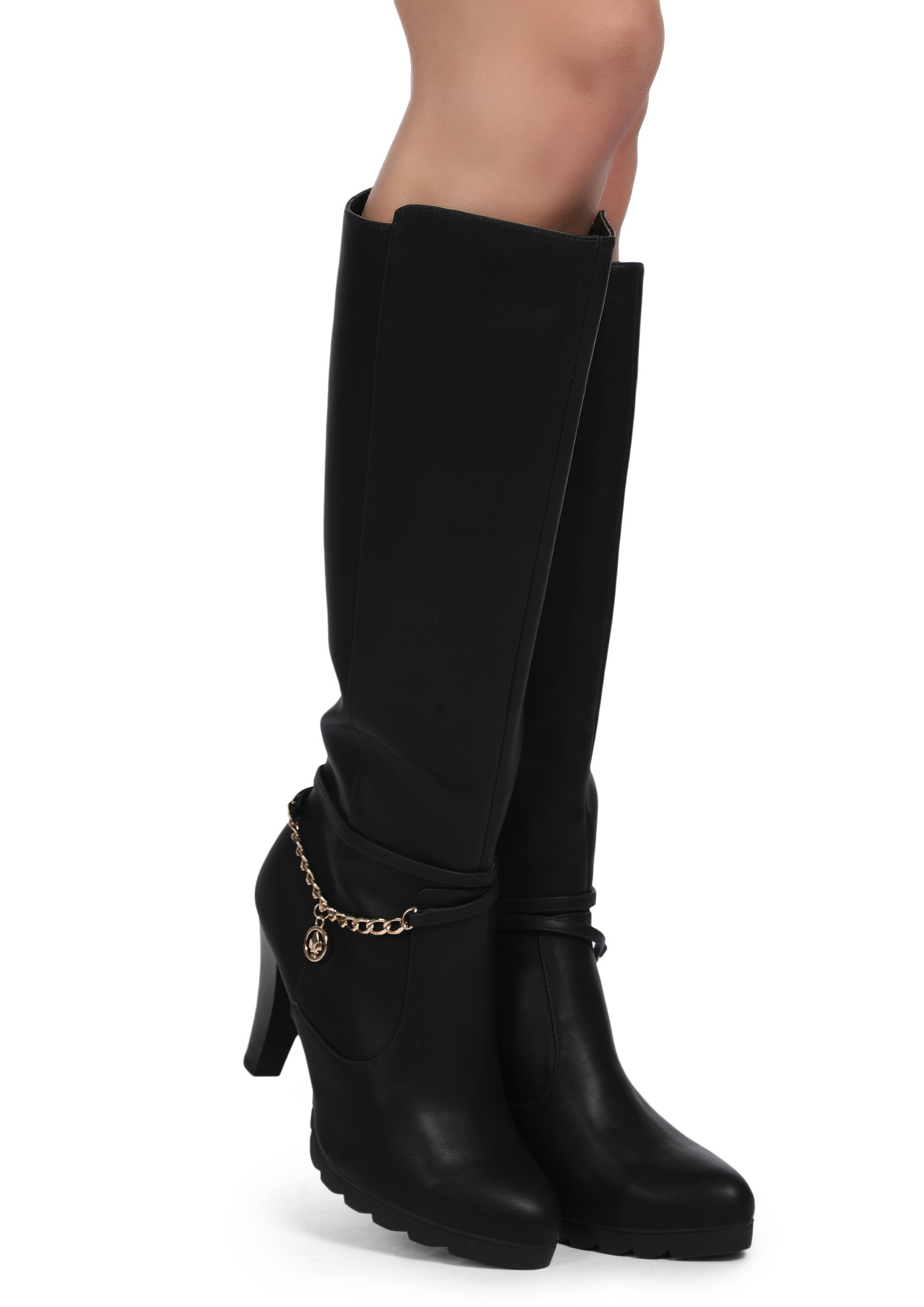 NIGHT IS SILENT BLACK MID-CALF BOOTS