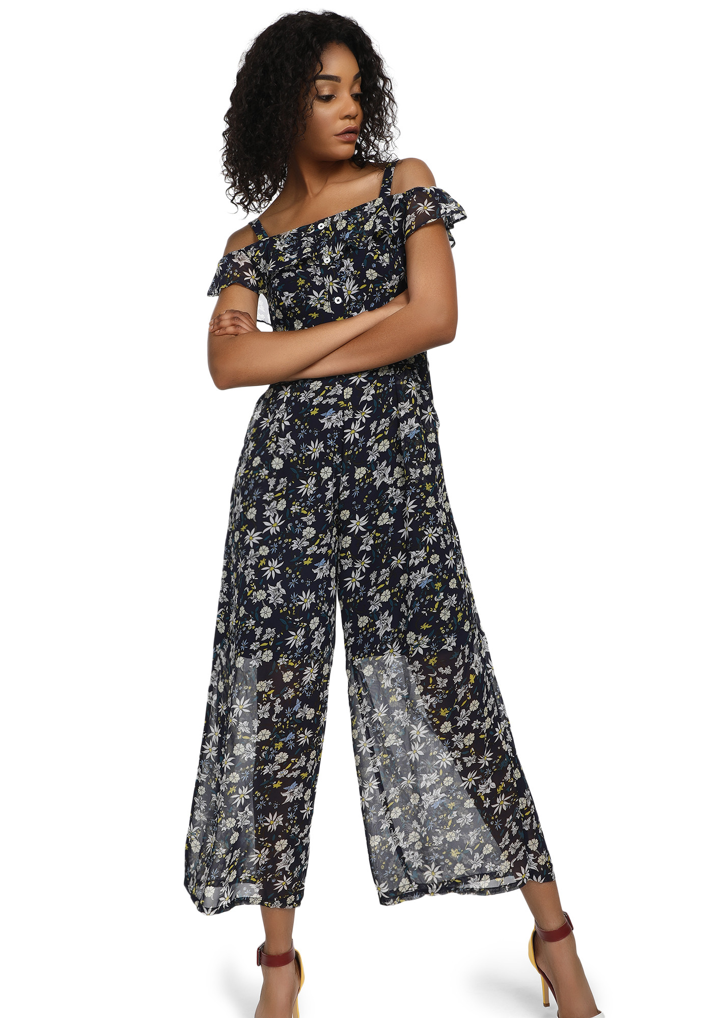 ALL DAY FLORAL DREAMS NAVY JUMPSUIT