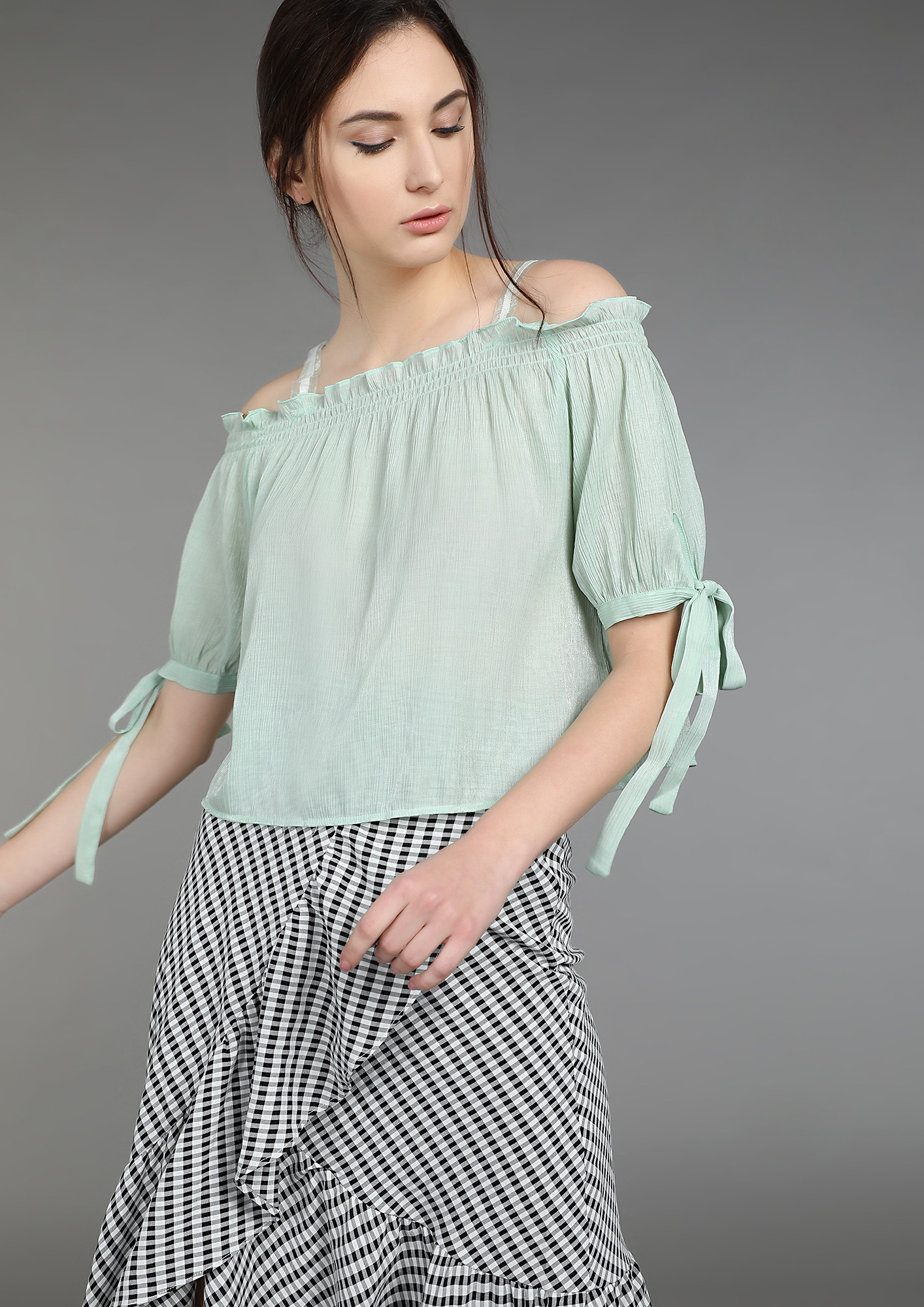 WHAT'S YOUR FAVORITE EXCUSE PASTEL GREEN BLOUSE