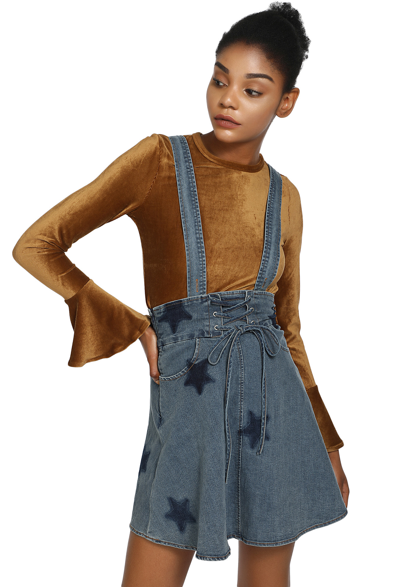 NOT FADING OUT BLUE PINAFORE SKIRT