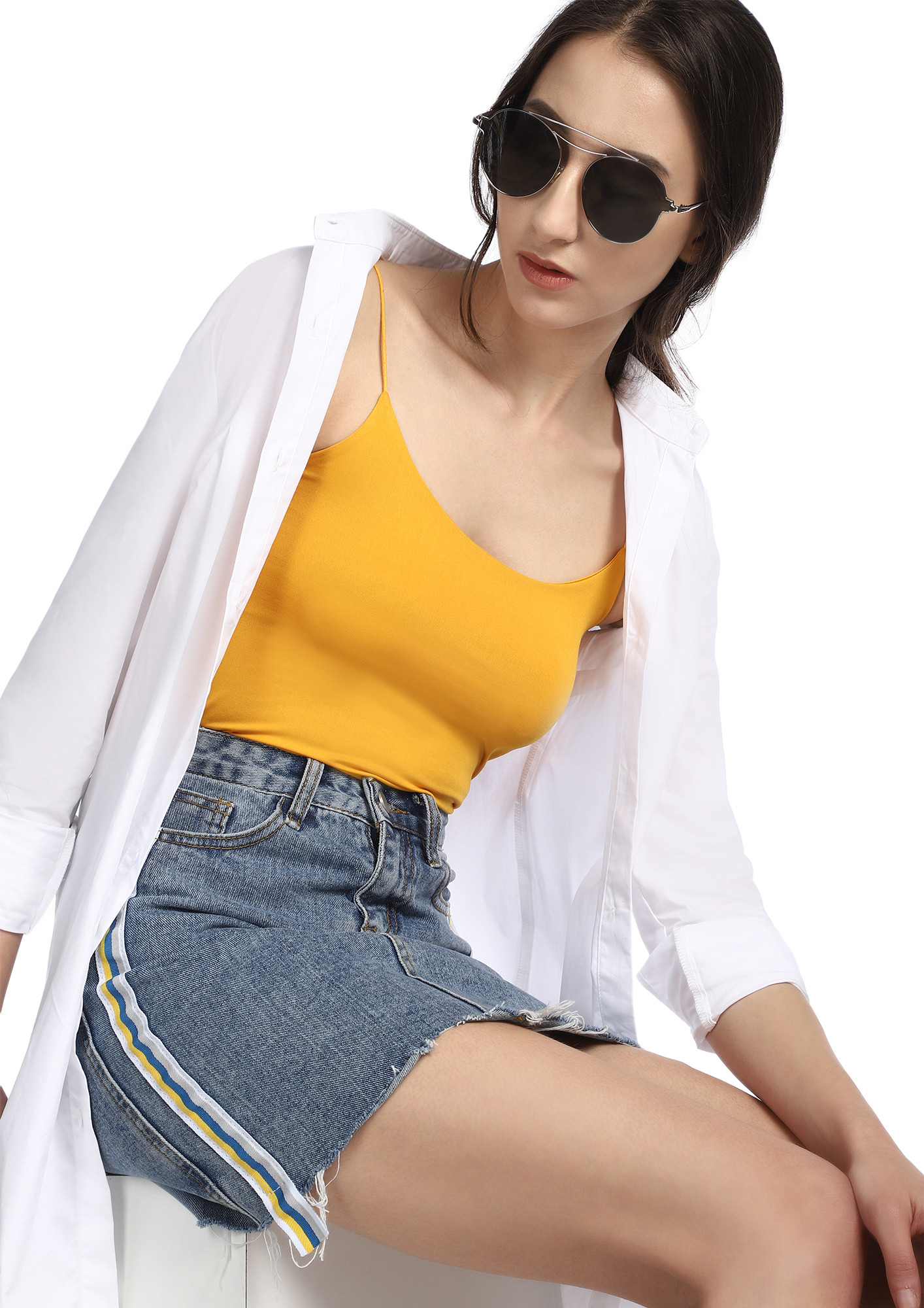 ABOUT NEXT WEEKEND YELLOW CAMI TOP