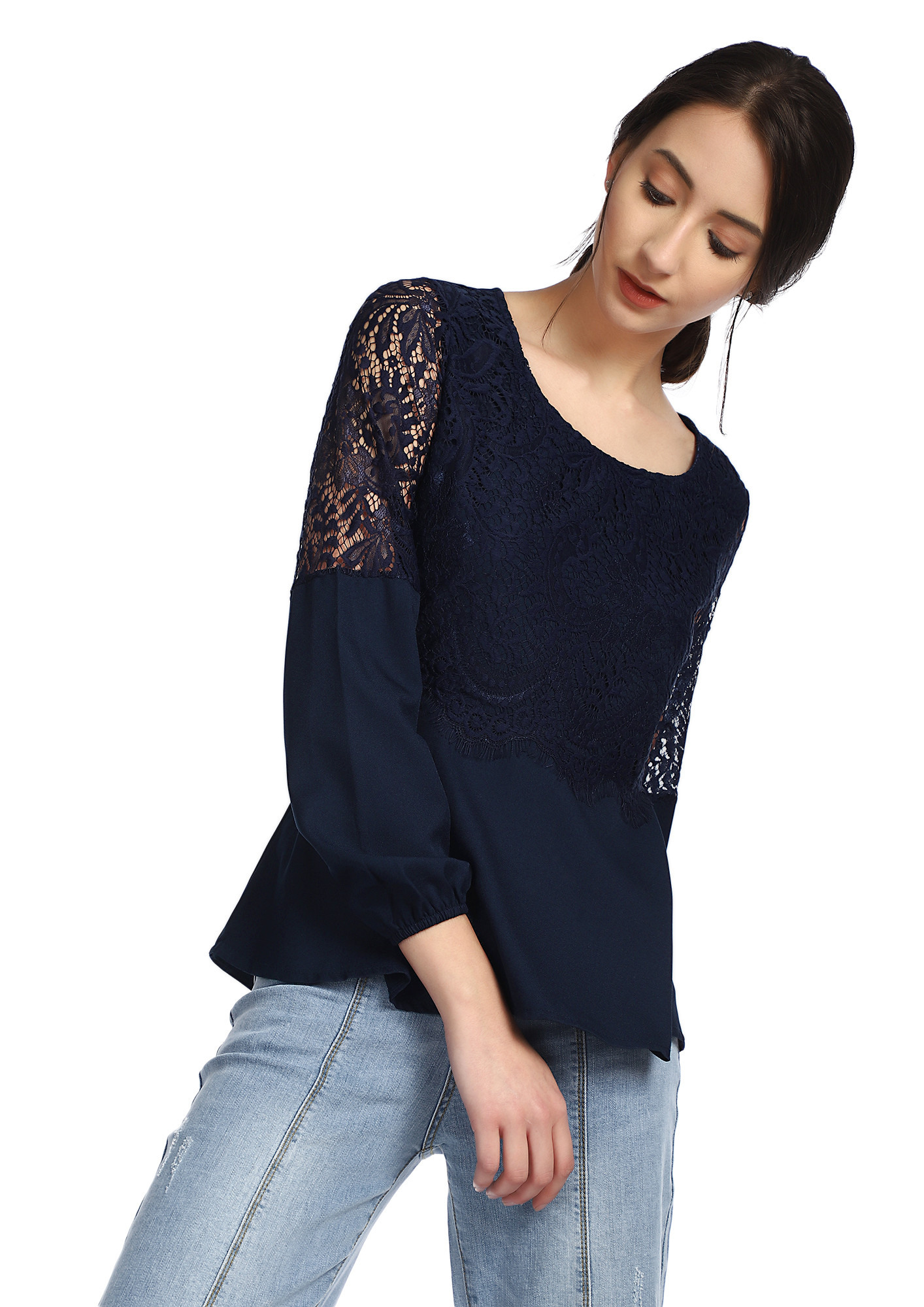 ACE THE LACE GAME NAVY TOP