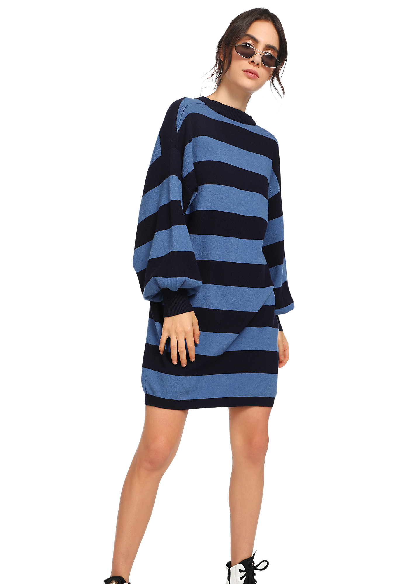 STRIPES TO LIVE BY BLUE TUNIC DRESS