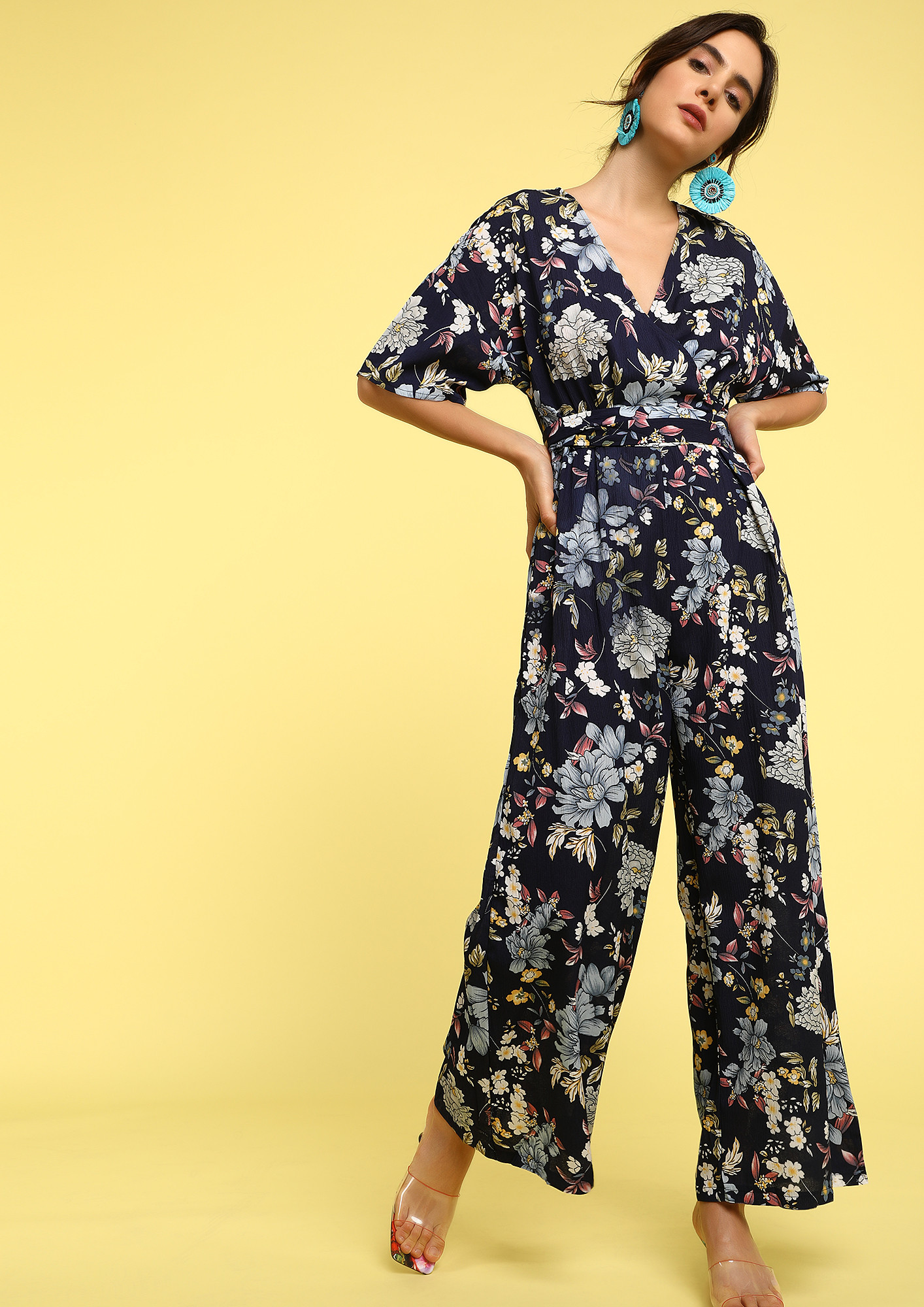Shades Of Blue Floral Jumpsuit
