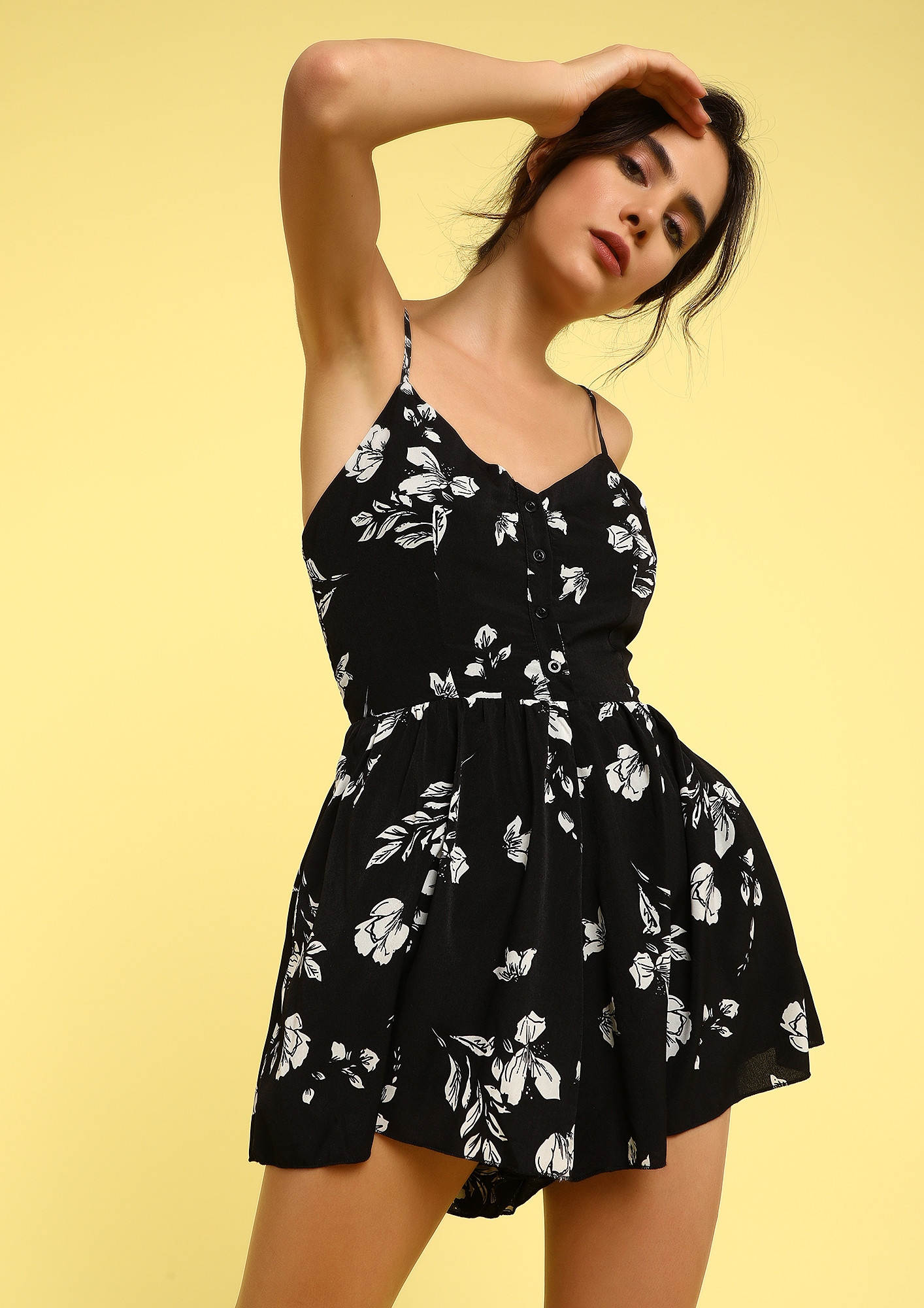 TAKE ME TO THE MEADOW BLACK ROMPER
