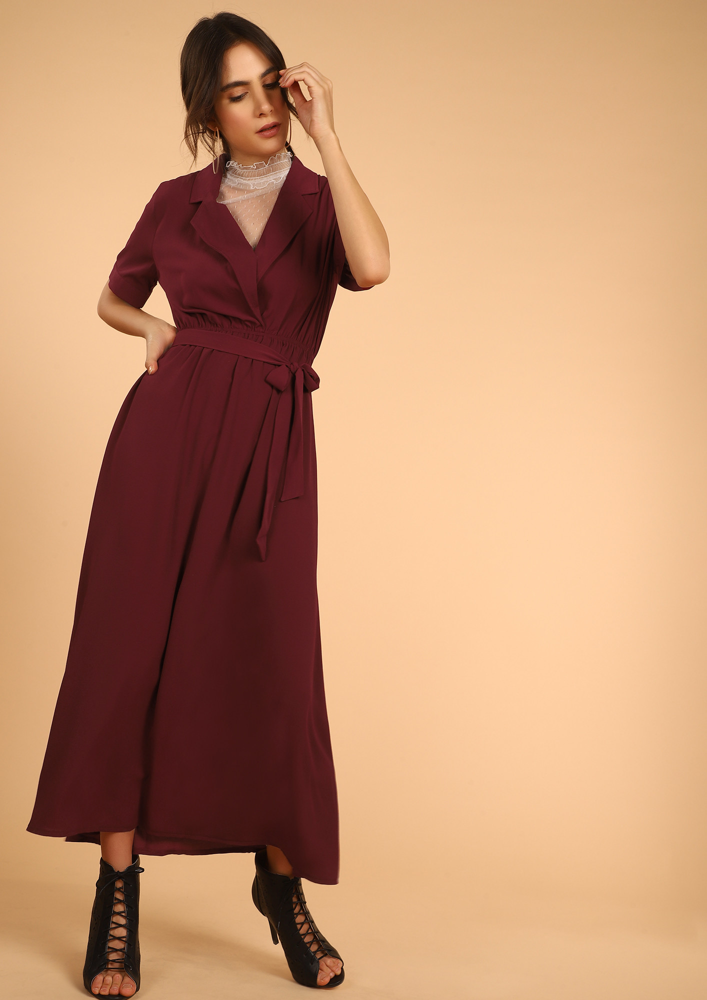 GONNA GET GOING MARSALA RED MAXI DRESS